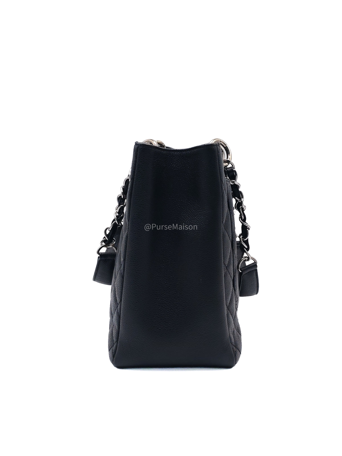 Chanel Grand Shopping Tote Bag (GST) in Black Caviar Leather Silver Hardware (Series 17****92)