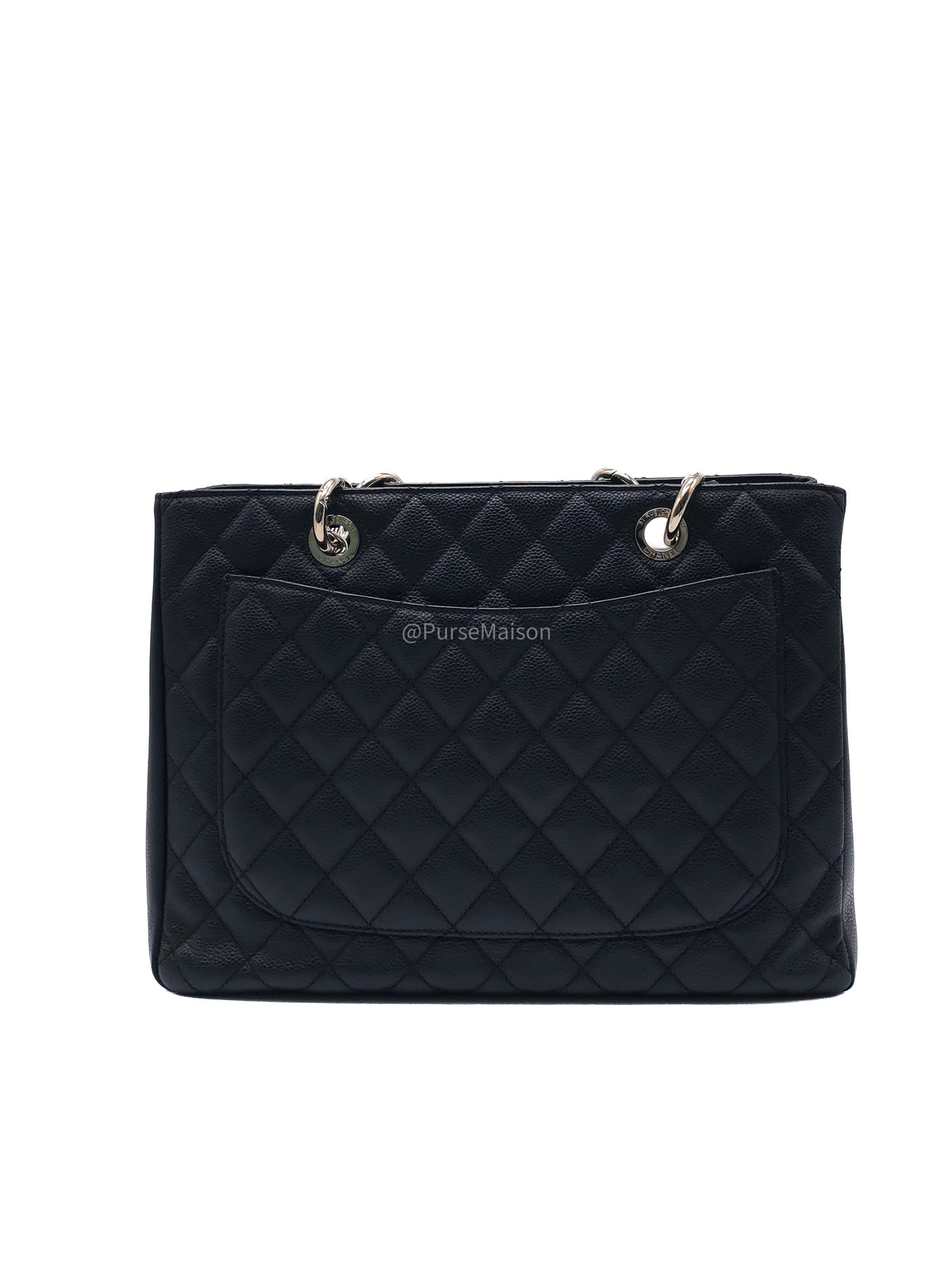 Chanel Grand Shopping Tote Bag (GST) in Black Caviar Leather Silver Hardware (Series 17****92)