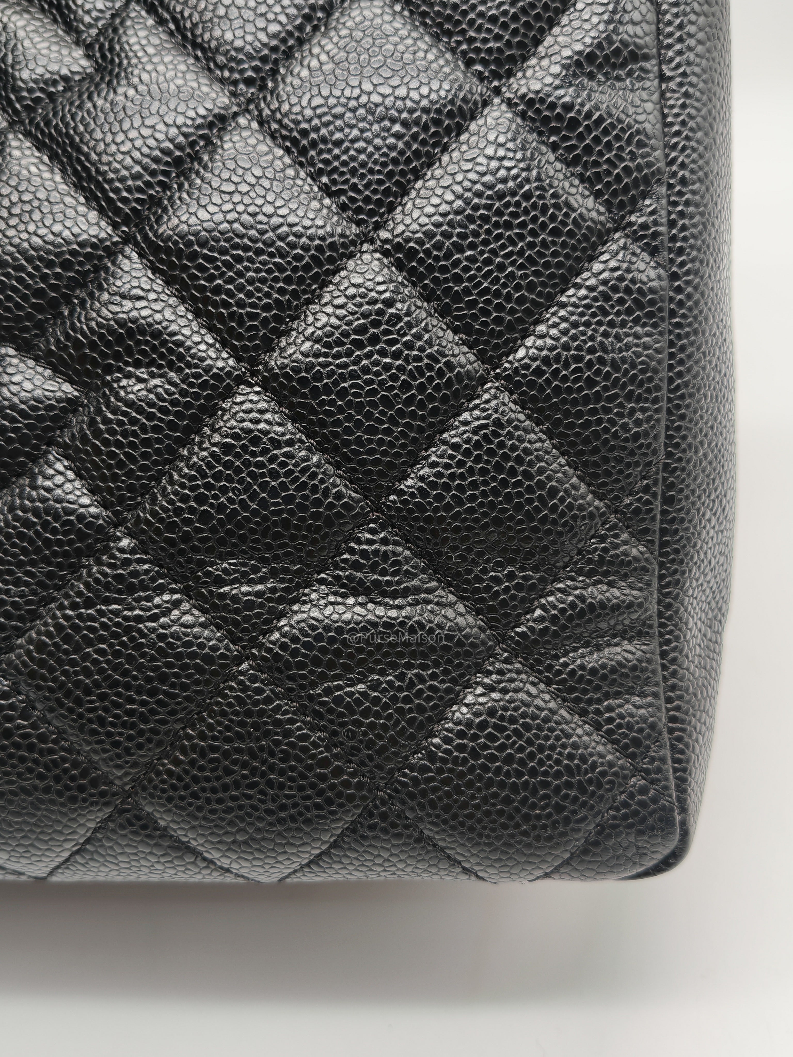 Chanel Grand Shopping Tote Bag (GST) in Black Quilted Caviar Leather Gold Hardware (Series 15***52)