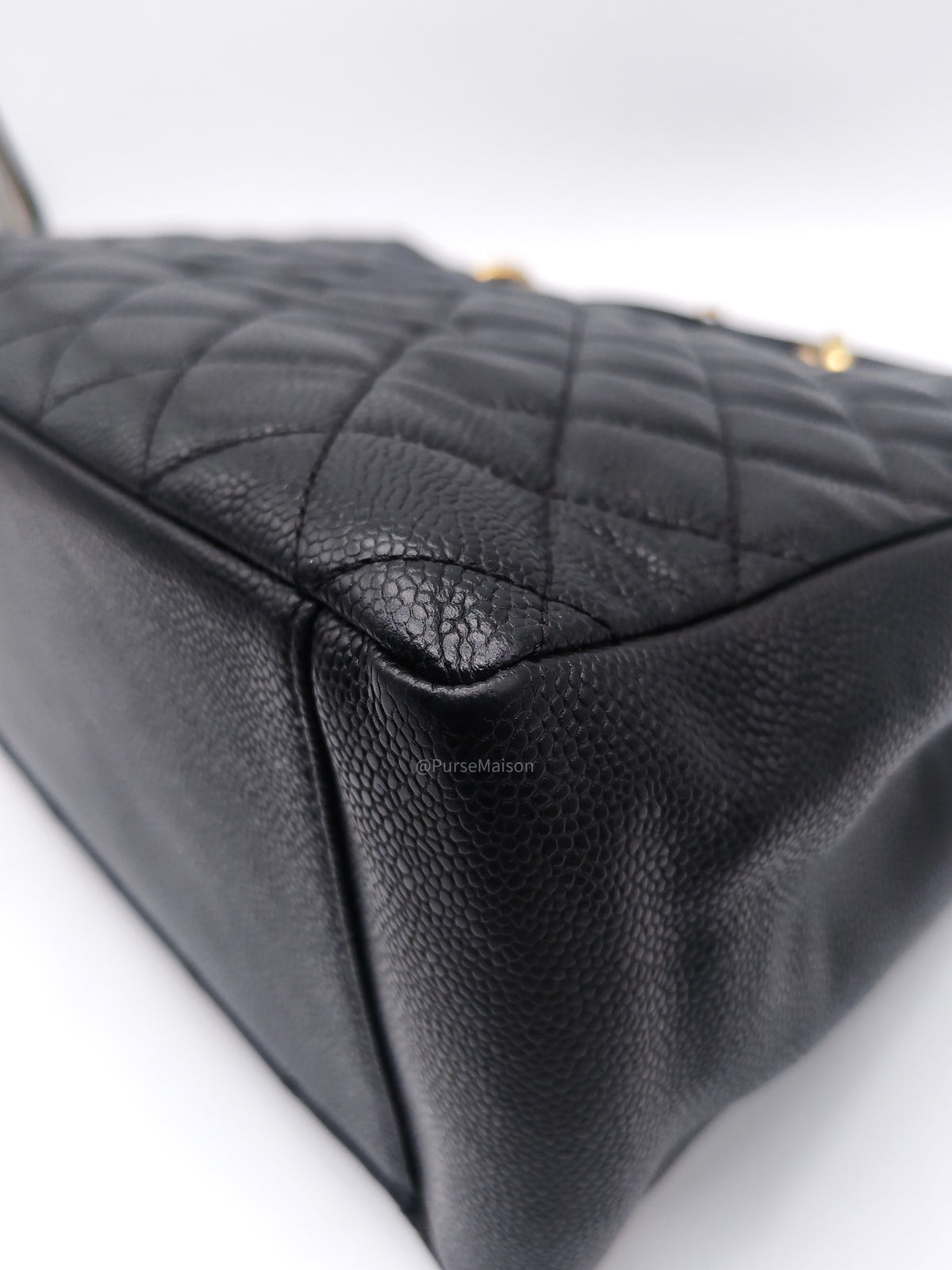 Chanel Grand Shopping Tote Bag (GST) in Black Quilted Caviar Leather Gold Hardware (Series 15***52)