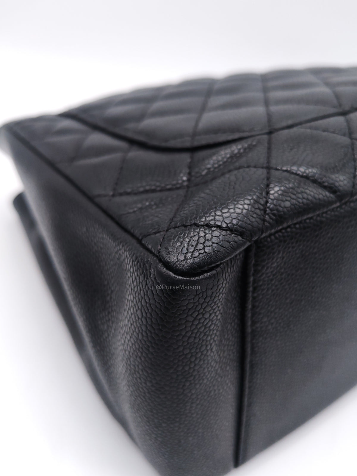 Chanel Grand Shopping Tote Bag (GST) in Black Quilted Caviar Leather Gold Hardware (Series 15***52)