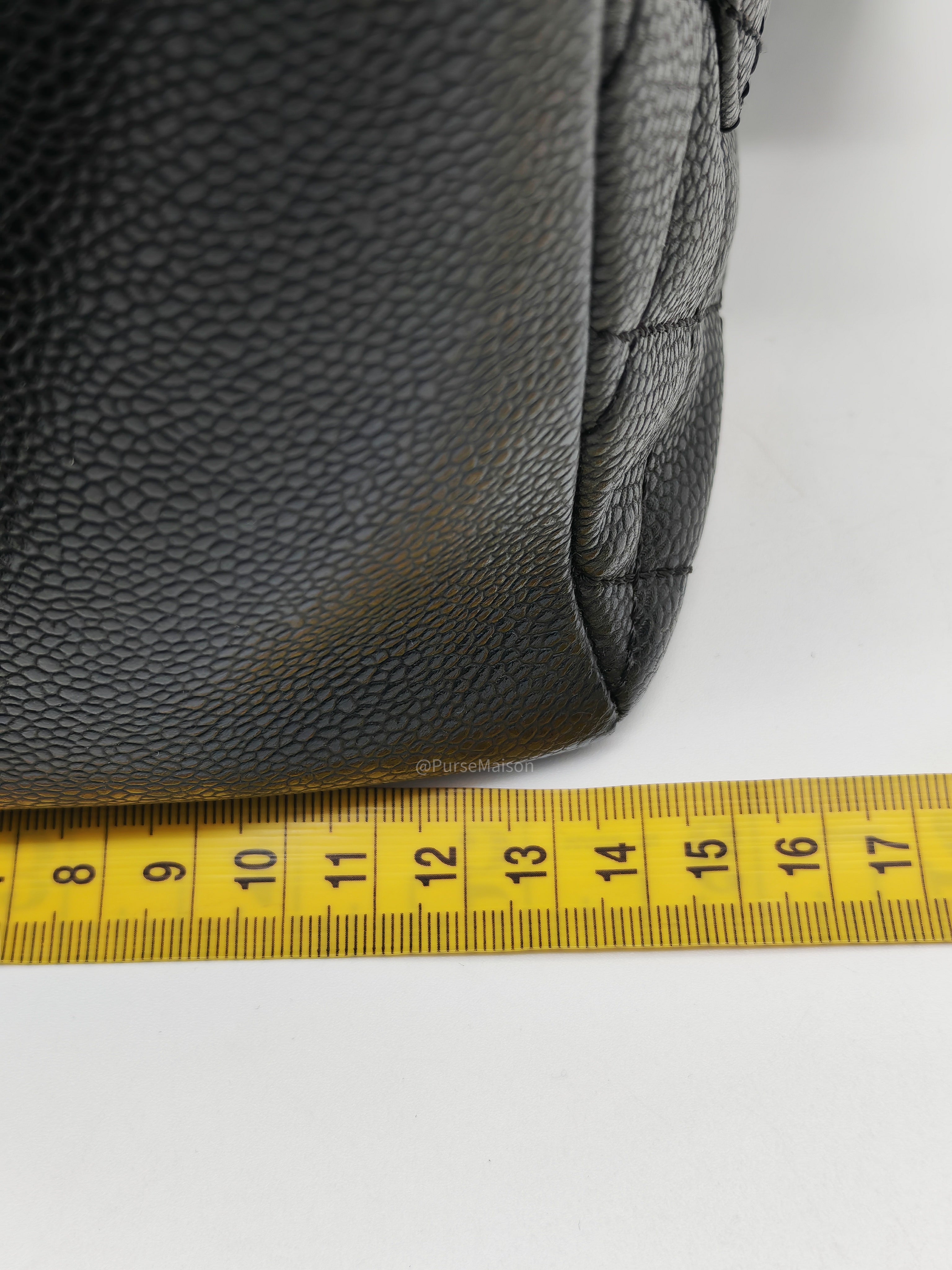 Chanel Grand Shopping Tote Bag (GST) in Black Quilted Caviar Leather and Gold Hardware Series 17