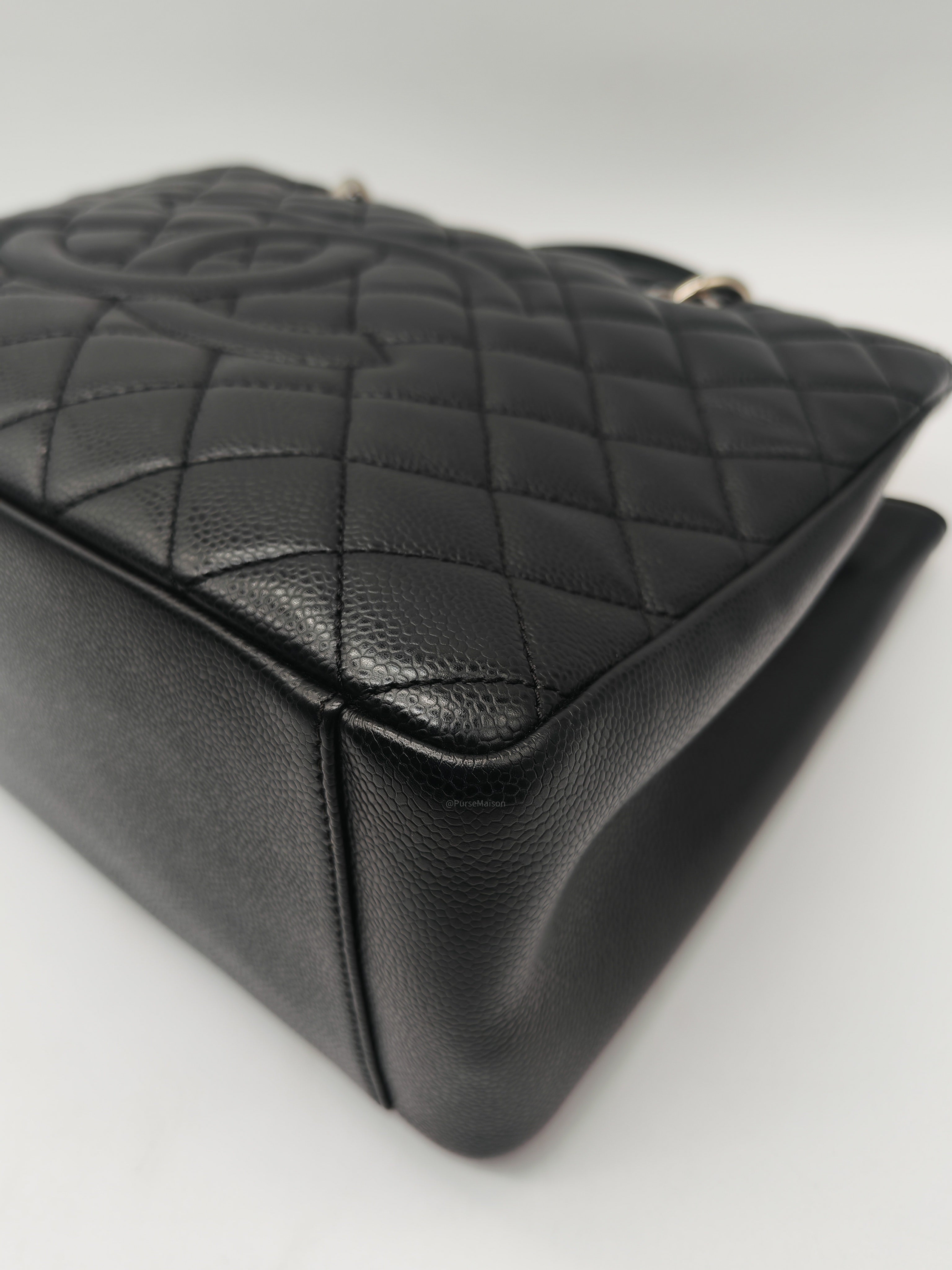 Chanel Grand Shopping Tote Bag (GST) in Black Caviar Leather Silver Hardware (Series 19****45)