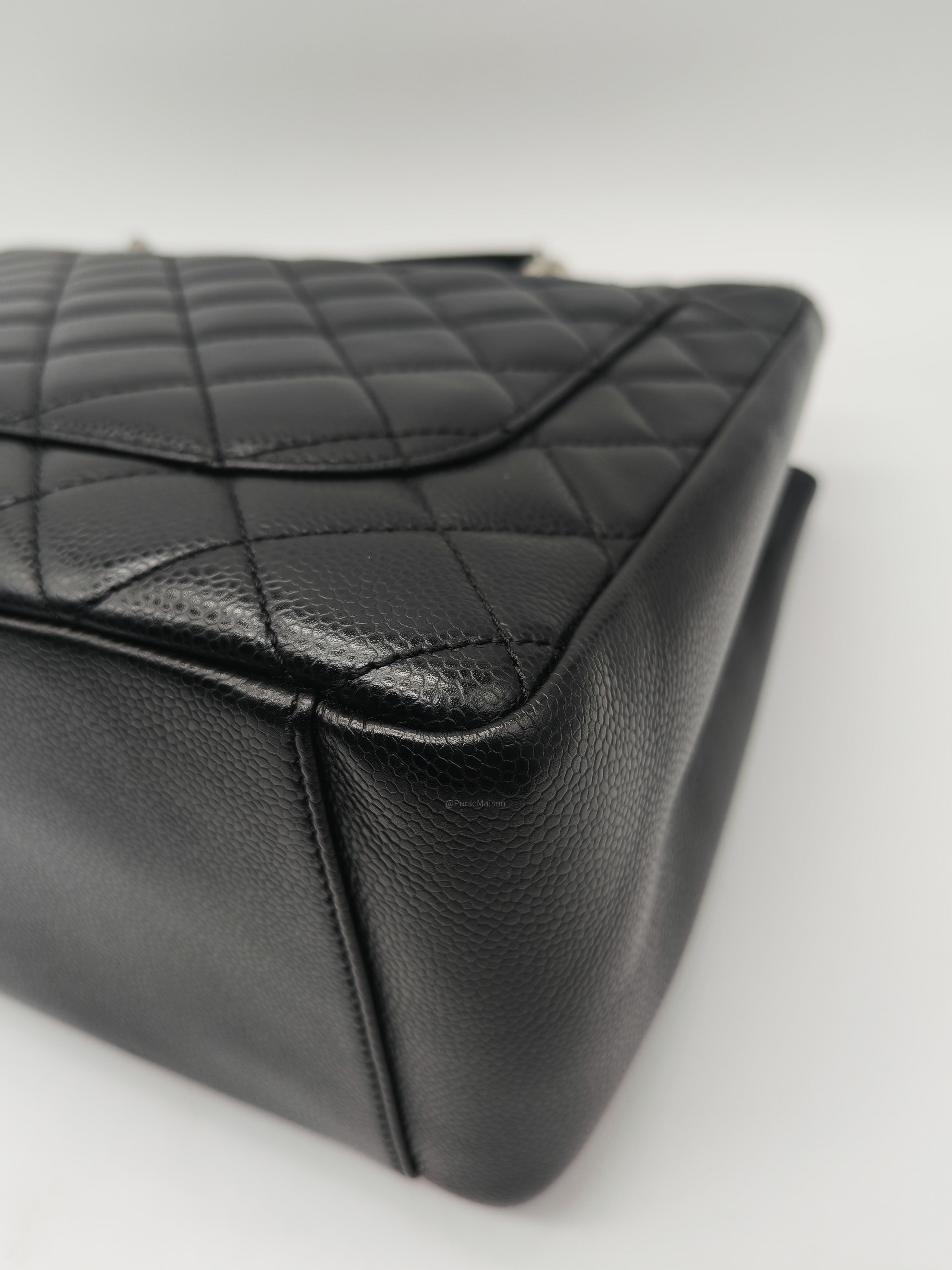 Chanel Grand Shopping Tote Bag (GST) in Black Caviar Leather Silver Hardware (Series 19****45)