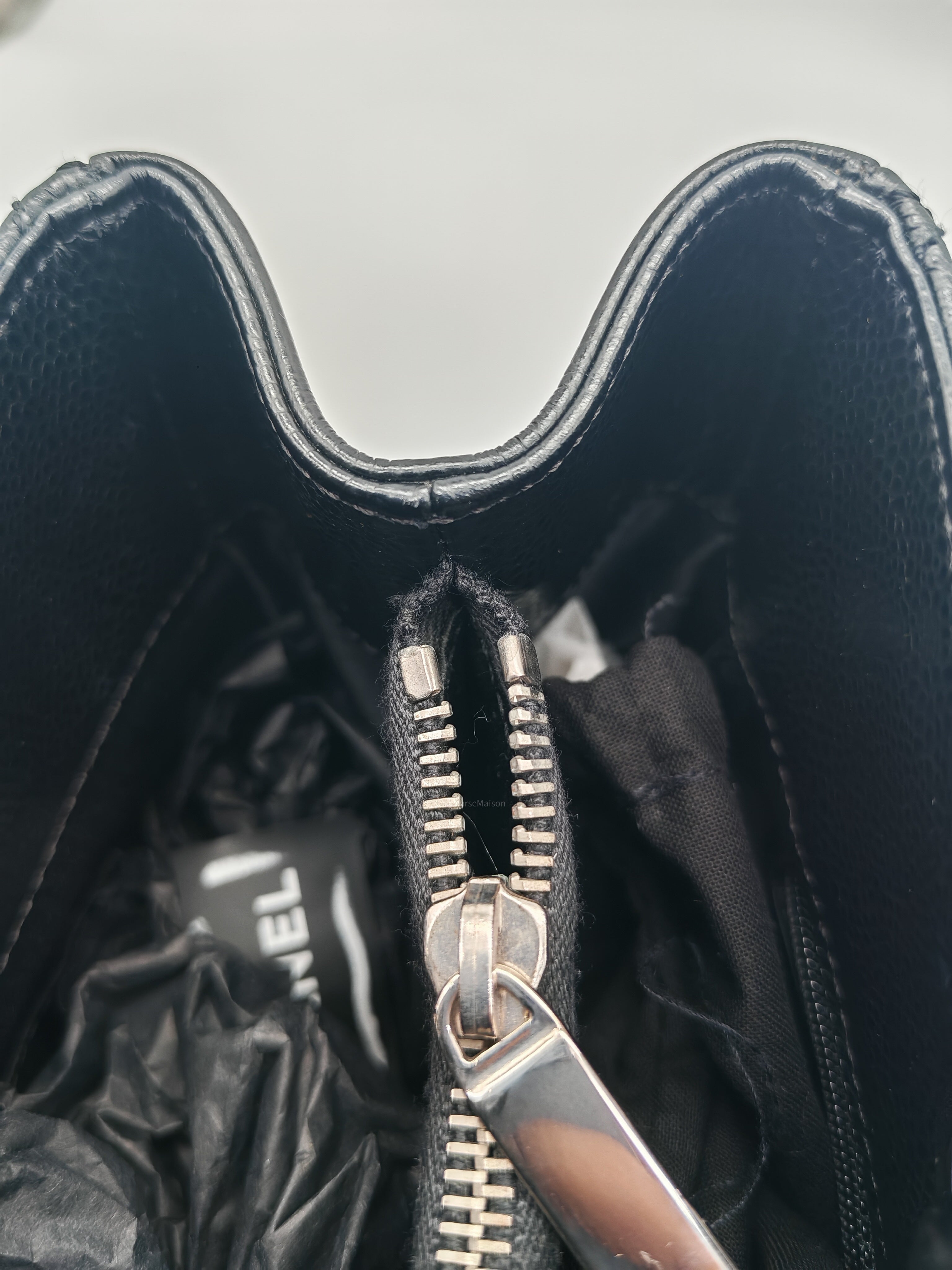 Chanel Grand Shopping Tote Bag (GST) in Black Caviar Leather Silver Hardware (Series 19****45)