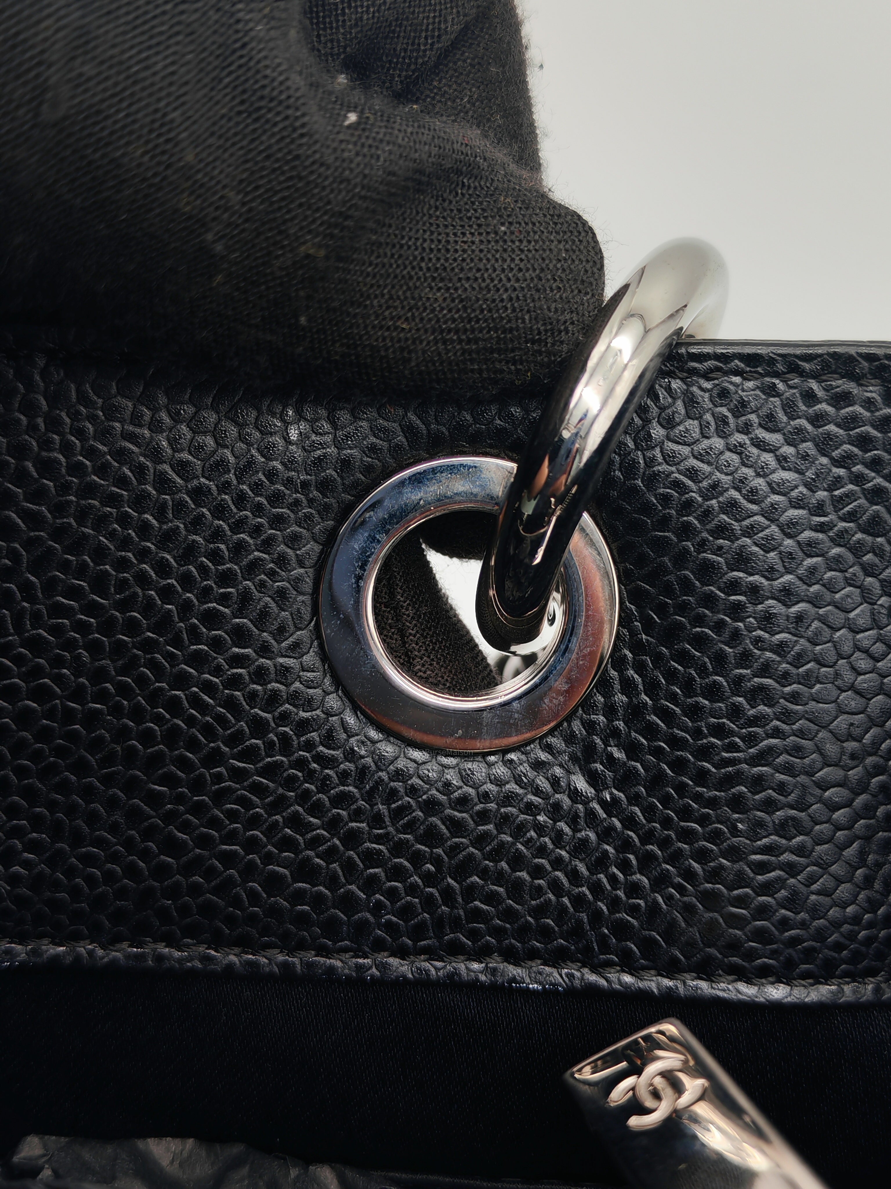 Chanel Grand Shopping Tote Bag (GST) in Black Caviar Leather Silver Hardware (Series 19****45)