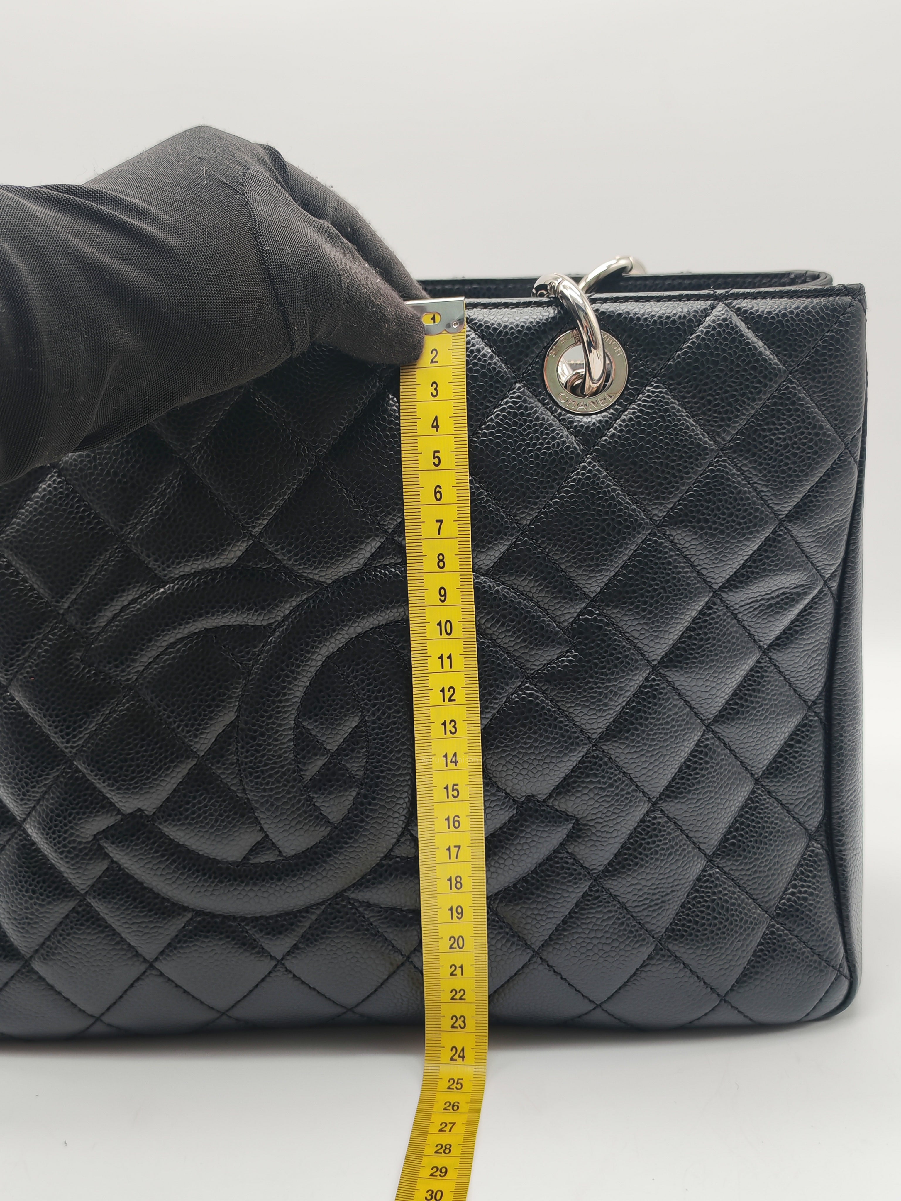 Chanel Grand Shopping Tote Bag (GST) in Black Caviar Leather Silver Hardware (Series 19****45)