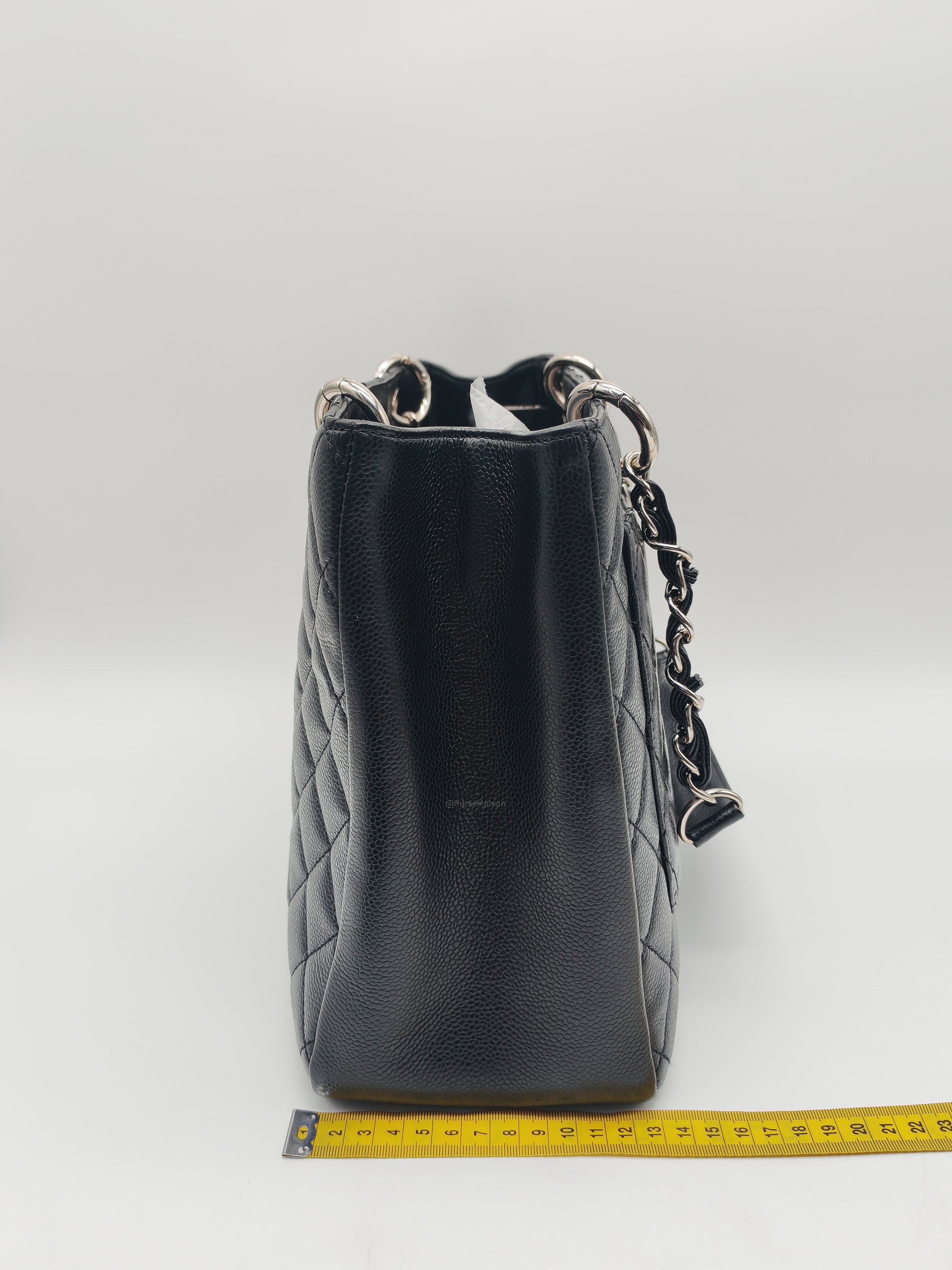 Chanel Grand Shopping Tote Bag (GST) in Black Caviar Leather Silver Hardware (Series 19****45)