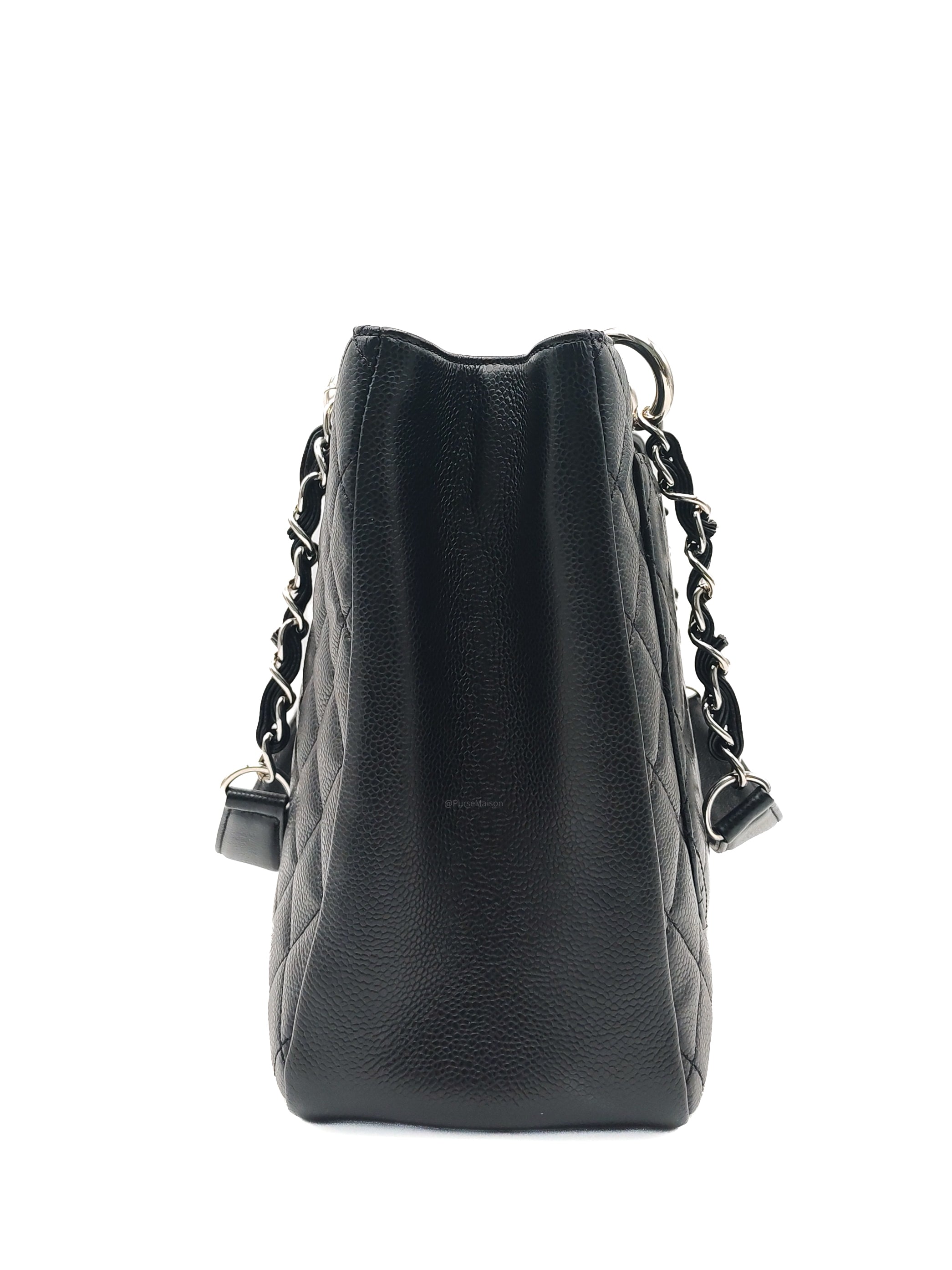 Chanel Grand Shopping Tote Bag (GST) in Black Caviar Leather Silver Hardware (Series 19****45)