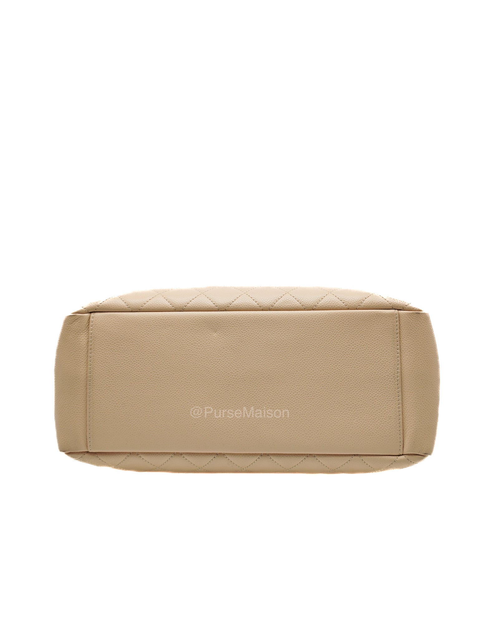 Chanel Grand Shopping Tote in Beige Quilted Caviar Leather and Gold Hardware Series 16