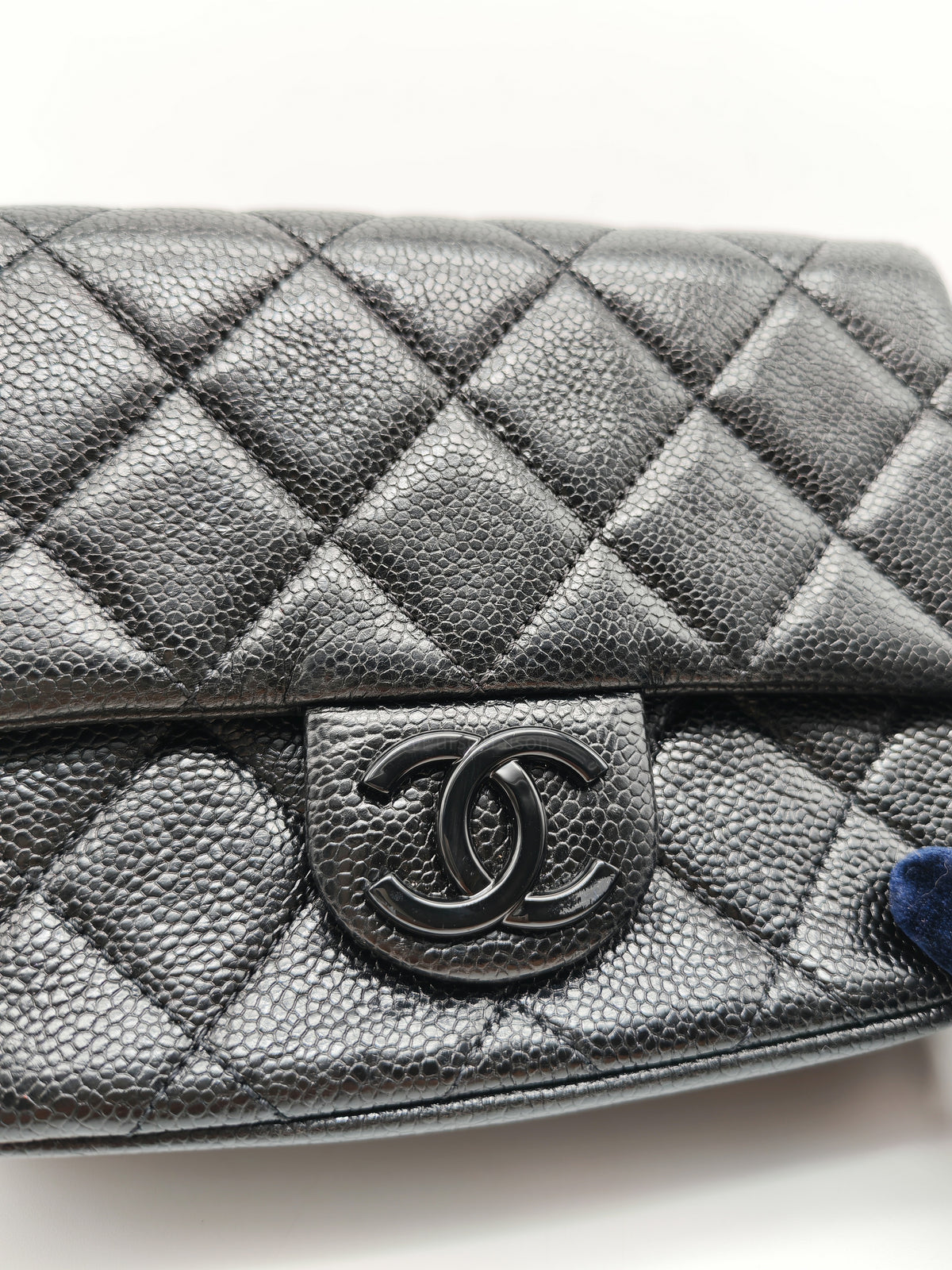 Chanel Incognito Mini Square Flap Bag in Black Caviar Leather and So Black Hardware Series 29
