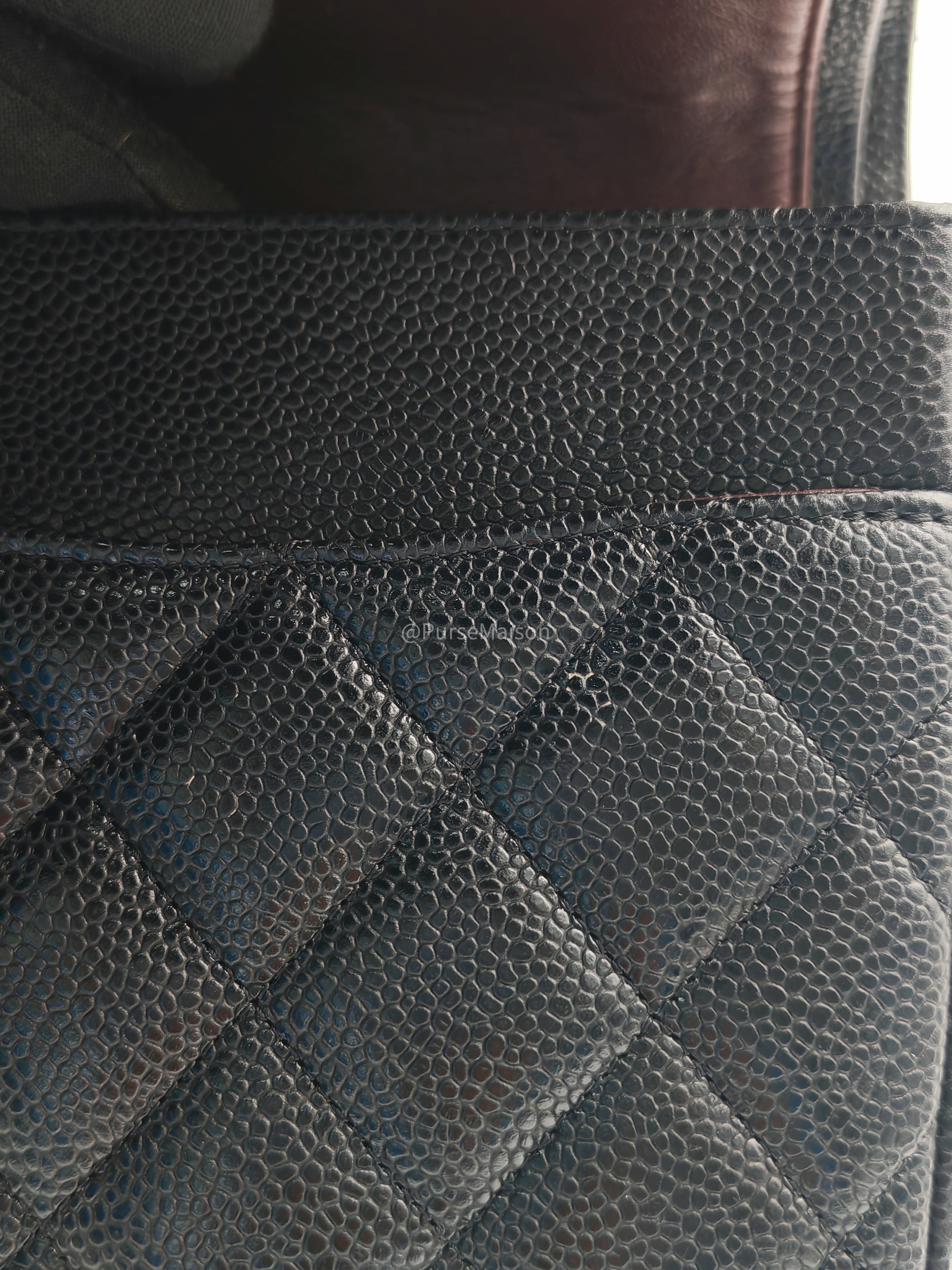 Chanel Classic Doube Flap Jumbo in Black Quilted Caviar Leather and Gold Hardware Series 16