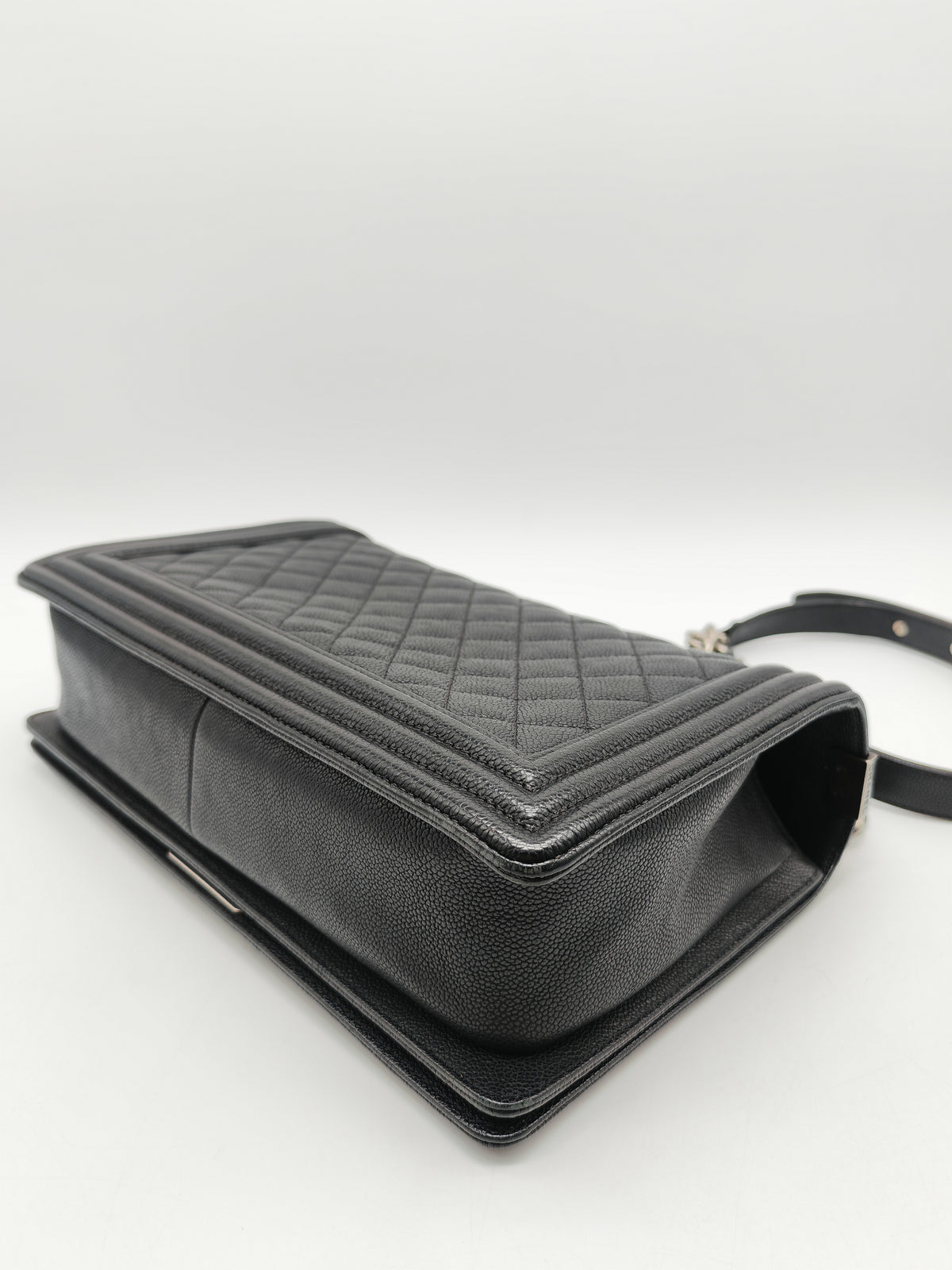 Chanel Boy New Medium in Black Caviar Leather and Ruthenium Hardware Series 23