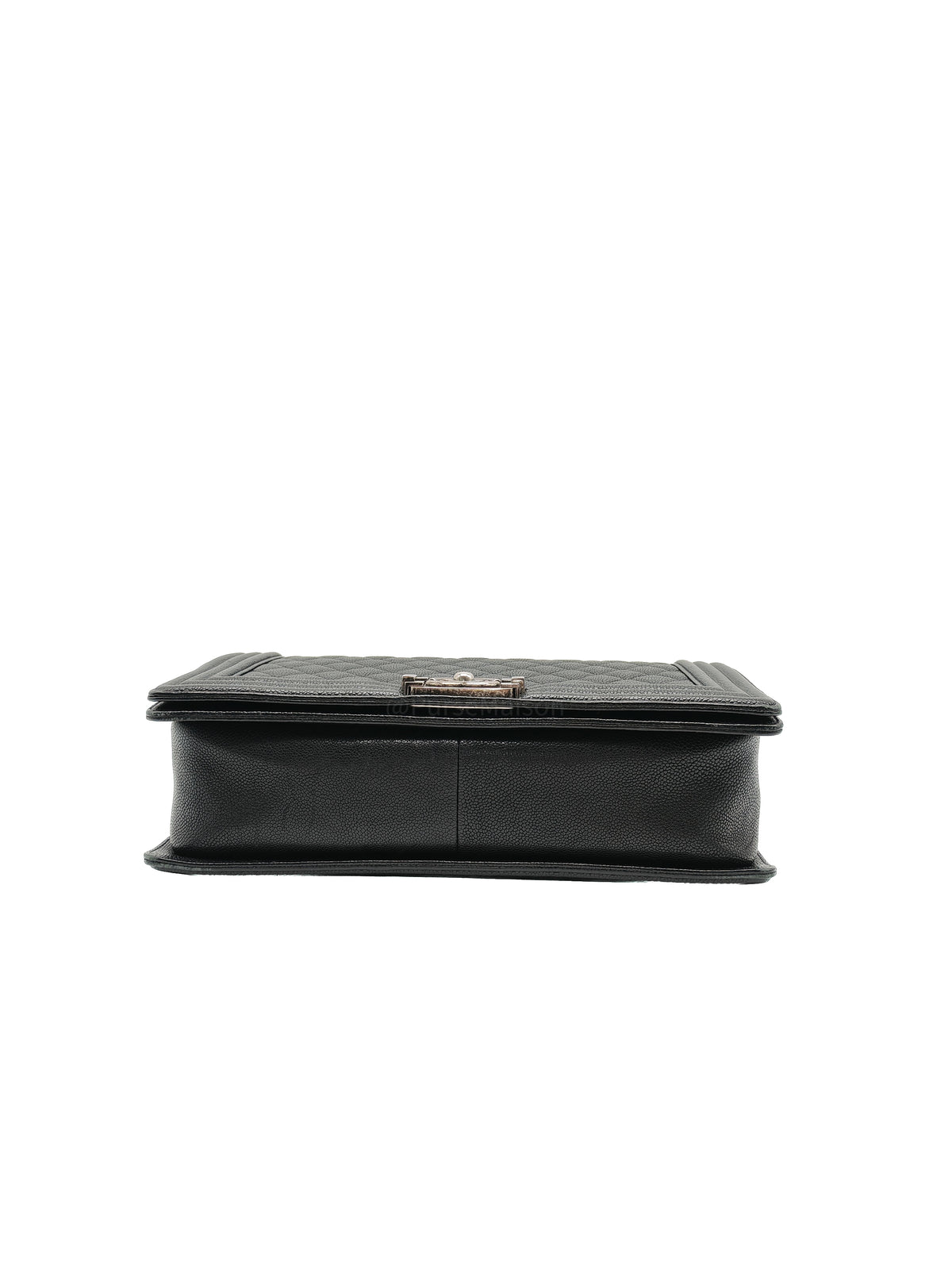 Chanel Boy New Medium in Black Caviar Leather and Ruthenium Hardware Series 23