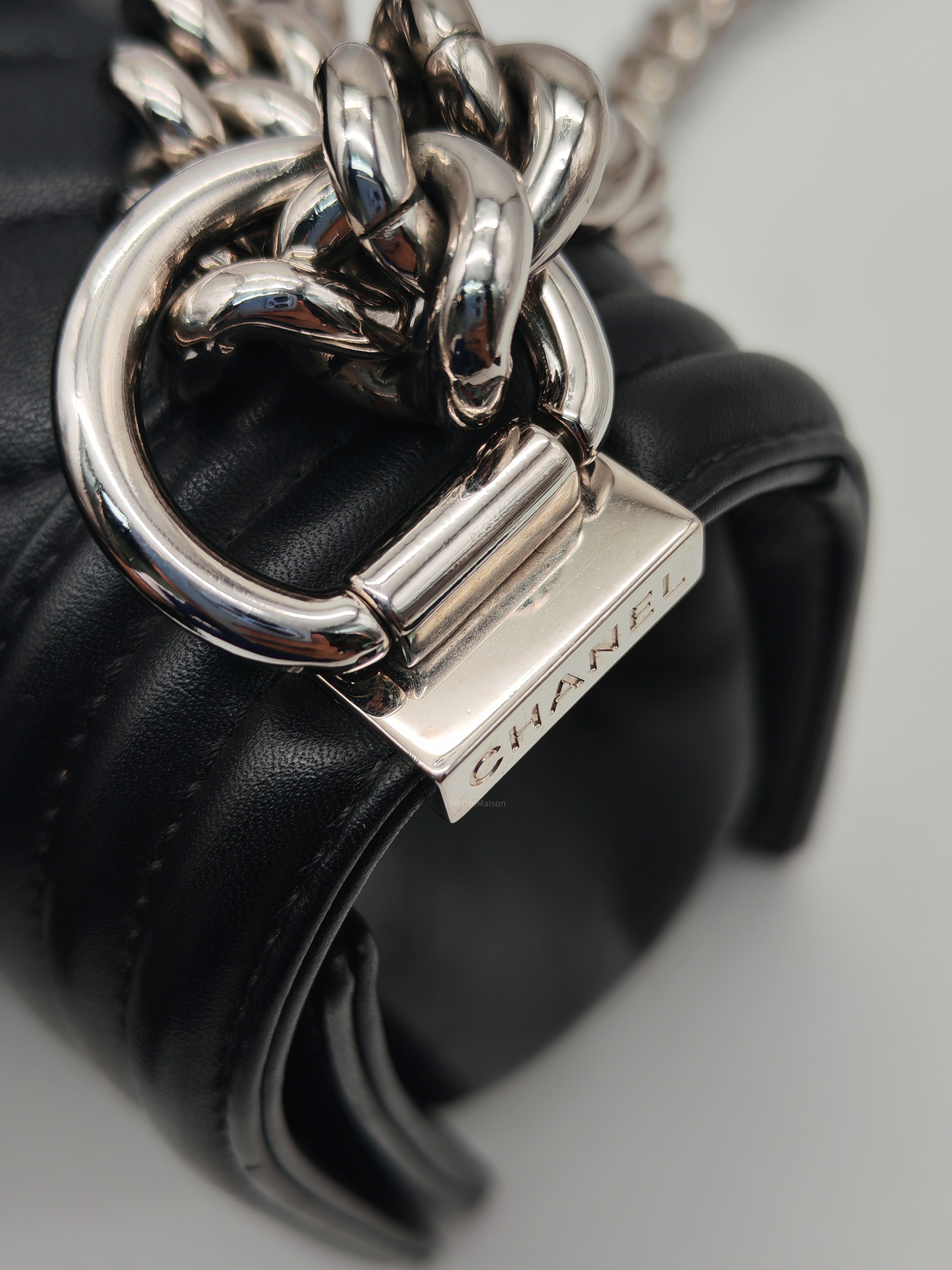 Chanel Le Boy Small in Black Chevron Lambskin Leather and Silver Hardware Series 22