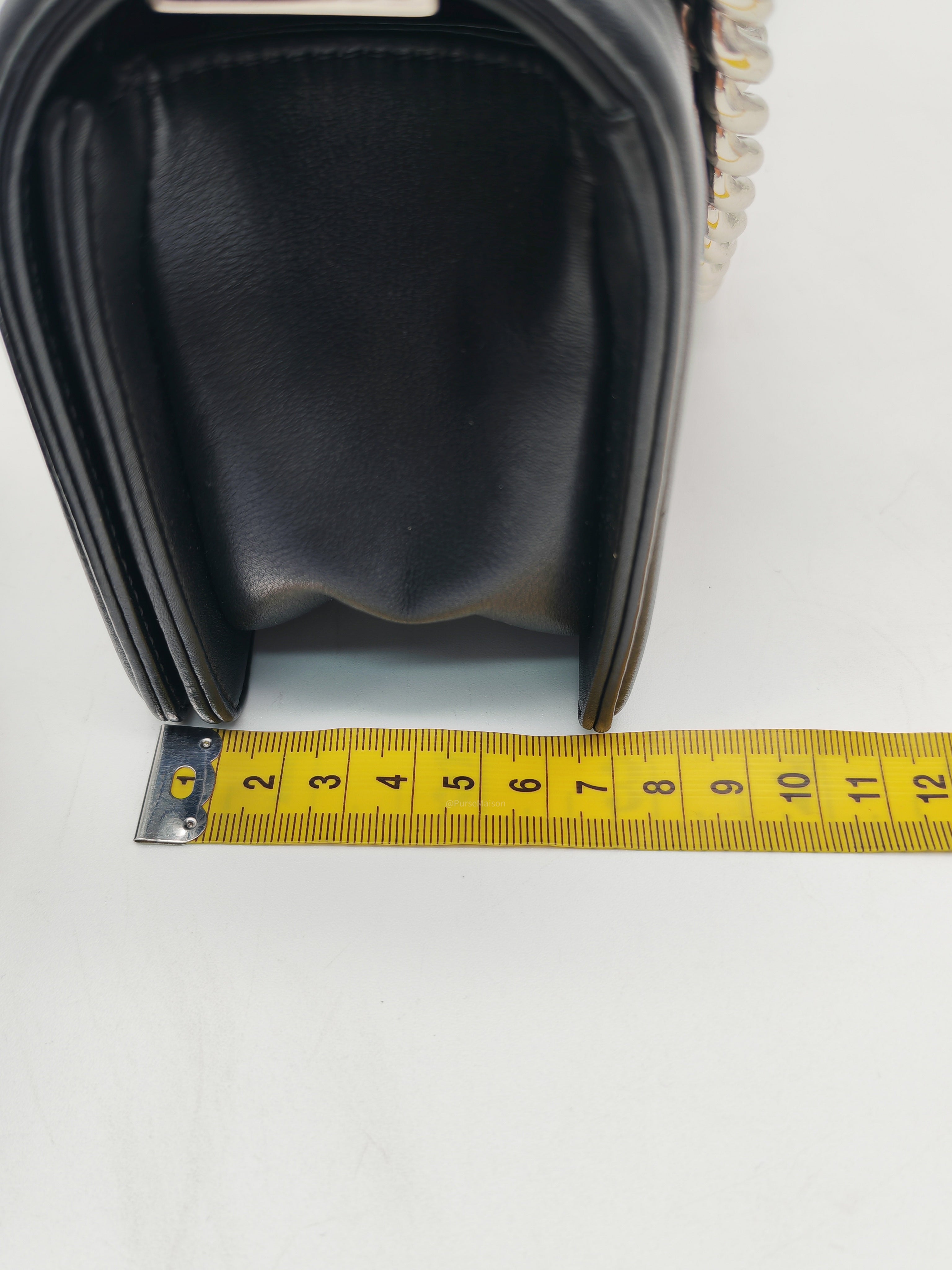 Chanel Le Boy Small in Black Chevron Lambskin Leather and Silver Hardware Series 22