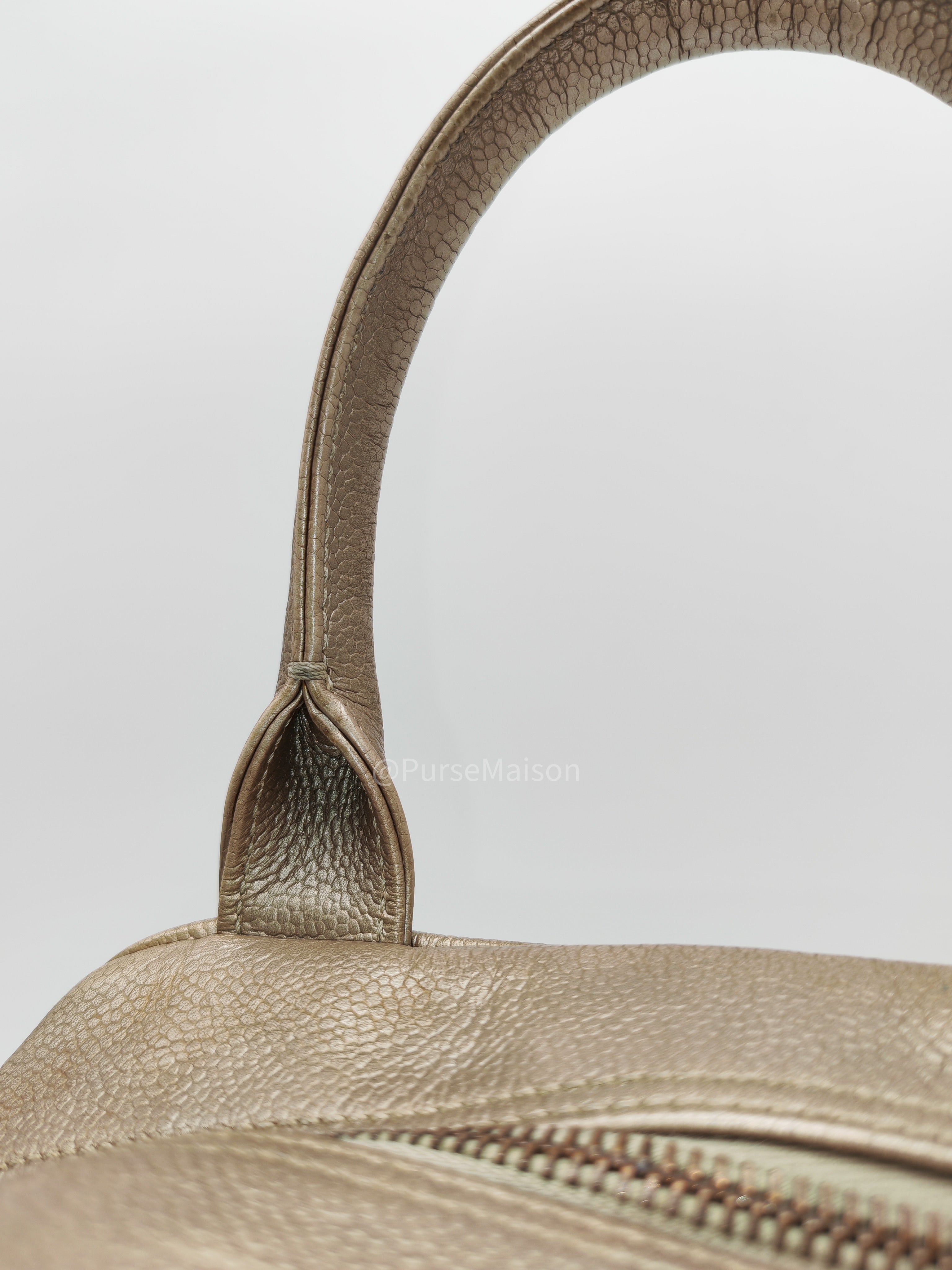 Chanel Tassel Top Handle Bag in Metallic Quilted Caviar Leather Silver Hardware (Series 9)