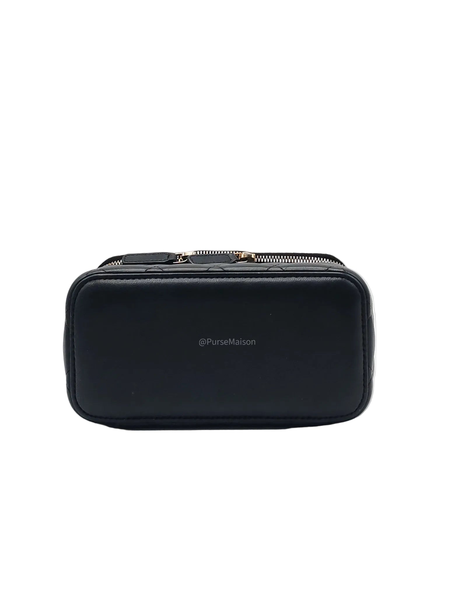Chanel Pearl Crush Vanity Case Small in Navy Blue Lambskin Leather and Gold Hardware Series 31