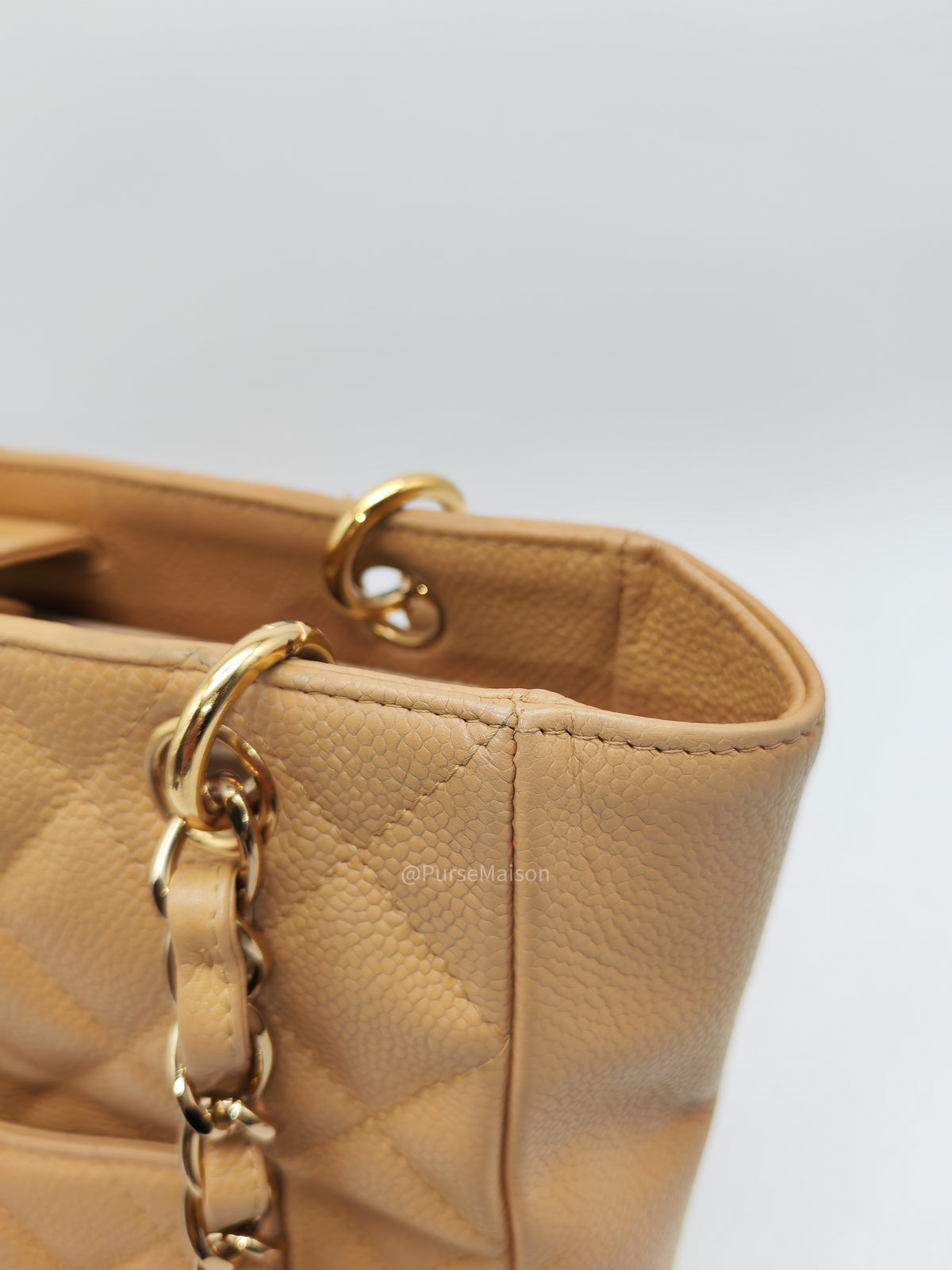 Chanel Petite Shopping Tote Bag (PST) in Dark Beige Caviar Leather Gold Hardware (Series 8) | Purse Maison Luxury Bags Shop