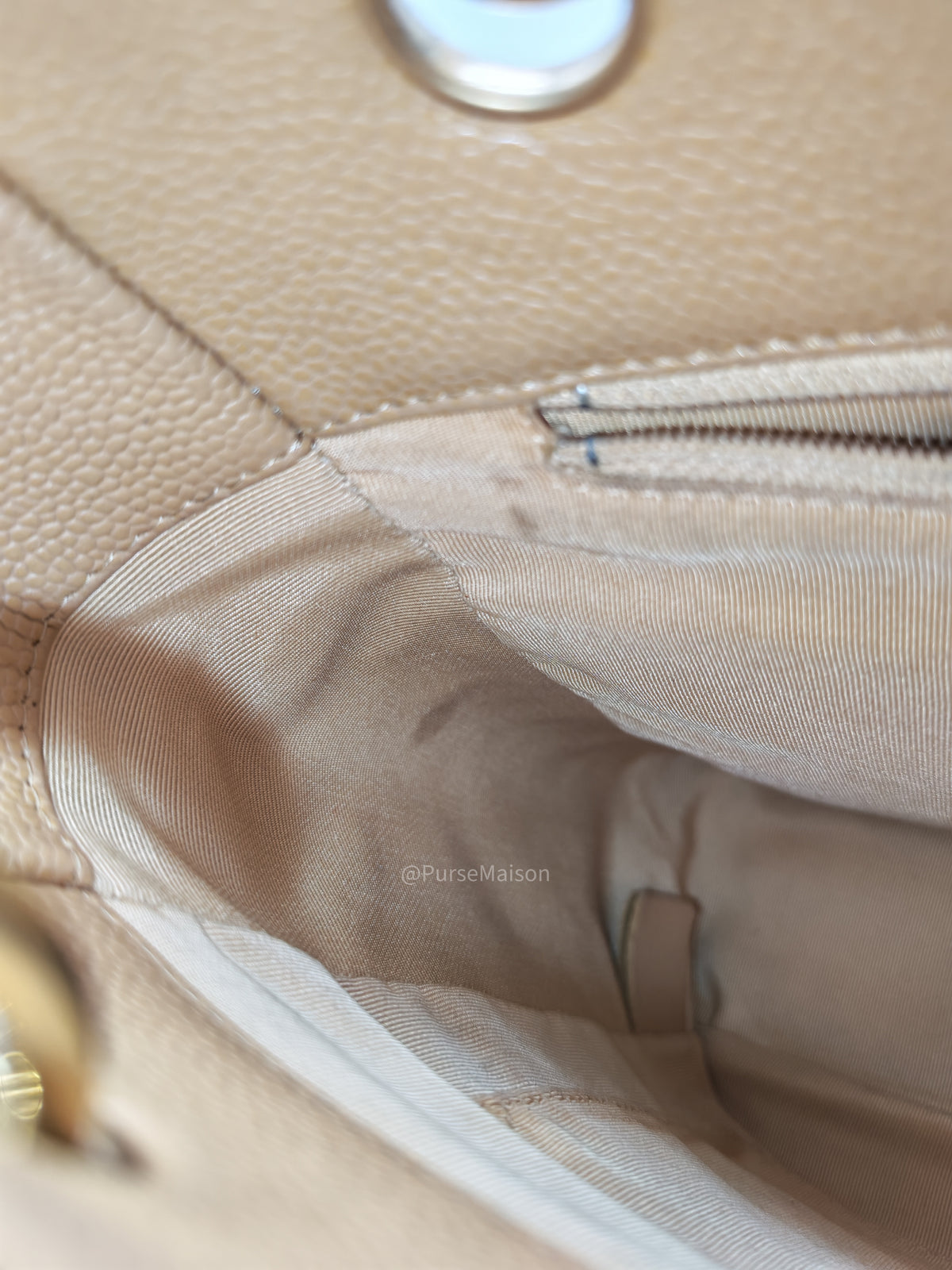 Chanel Petite Shopping Tote Bag (PST) in Dark Beige Caviar Leather Gold Hardware (Series 8) | Purse Maison Luxury Bags Shop