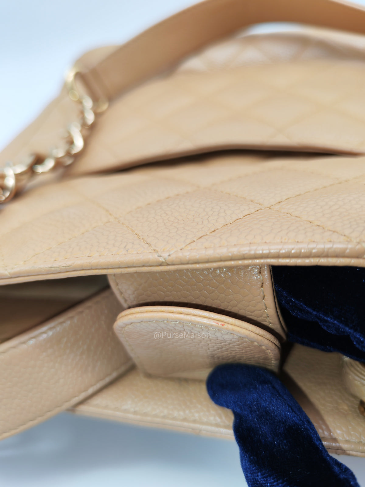 Chanel Petite Shopping Tote Bag (PST) in Dark Beige Caviar Leather Gold Hardware (Series 8) | Purse Maison Luxury Bags Shop