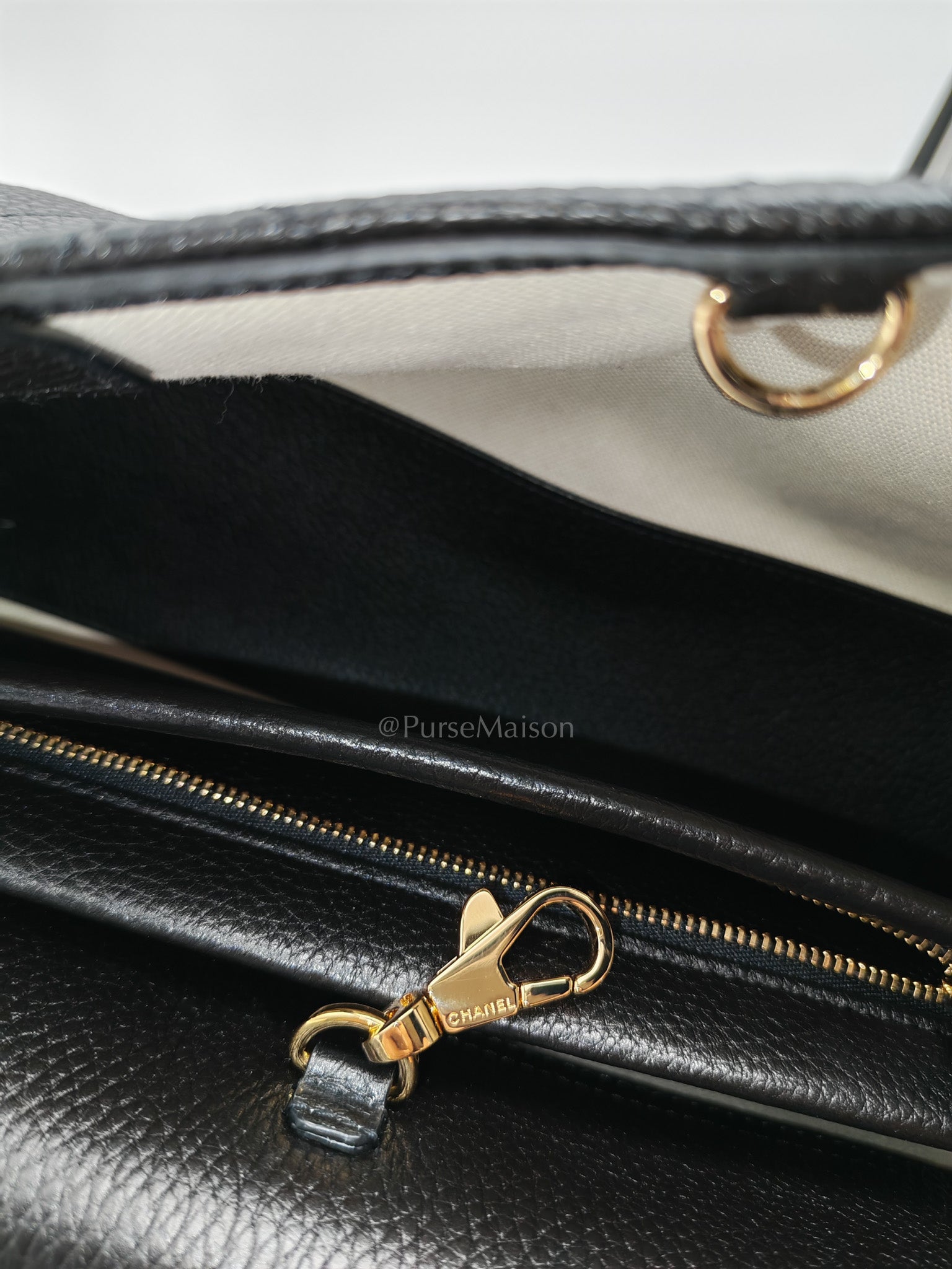 26 Matthieu Blazy Small Tote Bag in Black Grained Calfskin & Gold Hardware Microchip