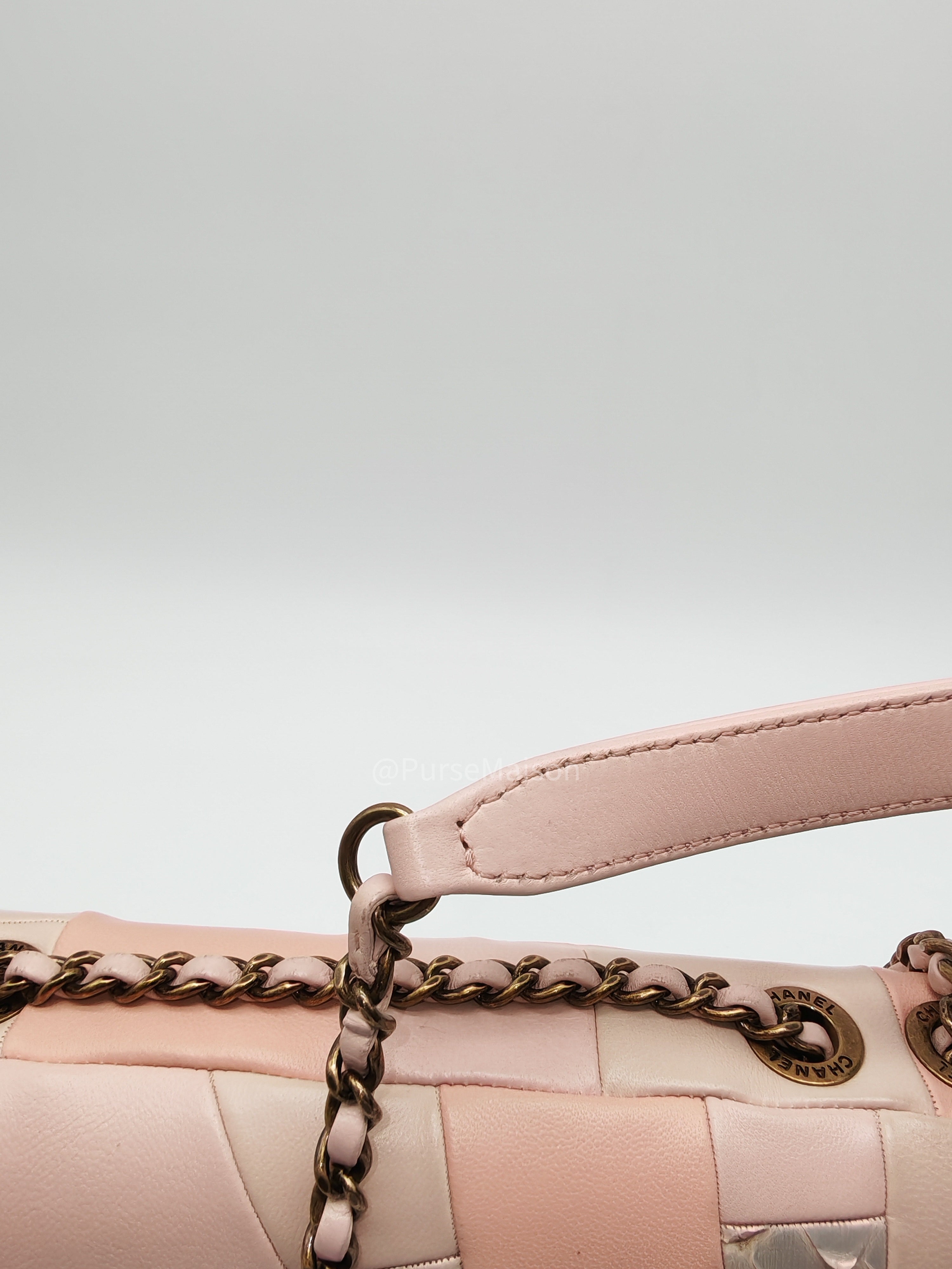 Chanel Timeless Patchwork Single Flap Bag Small in Multicolor Lambskin & Python Leather Aged Gold Hardware (Series 22)
