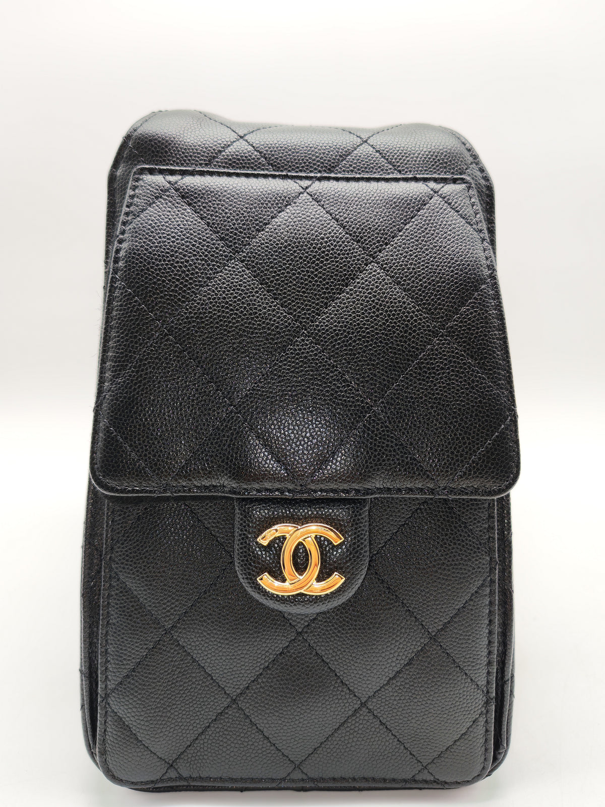 Chanel 25 Hobo Bag Small in Black Caviar Leather Shiny Gold Hardware Microchip (XX****28)