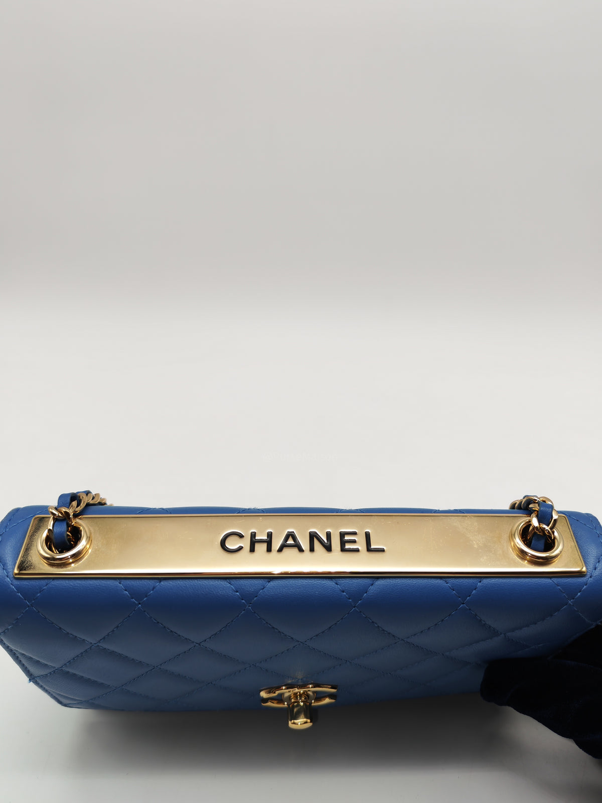 Chanel Trendy CC Wallet on Chain in Blue Lambskin Leather and Light Gold Hardware Series 27