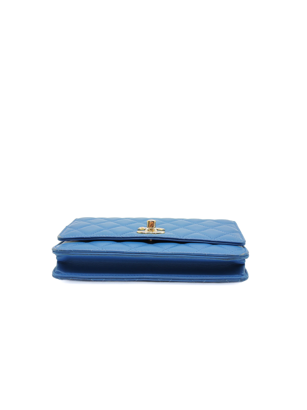 Chanel Trendy CC Wallet on Chain in Blue Lambskin Leather and Light Gold Hardware Series 27