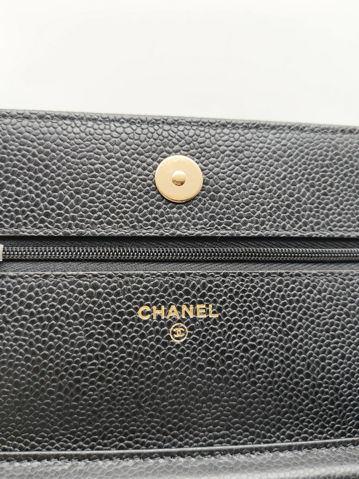 Chanel Wallet on Chain in Black Quilted Caviar Leather & Gold Hardware Microchip