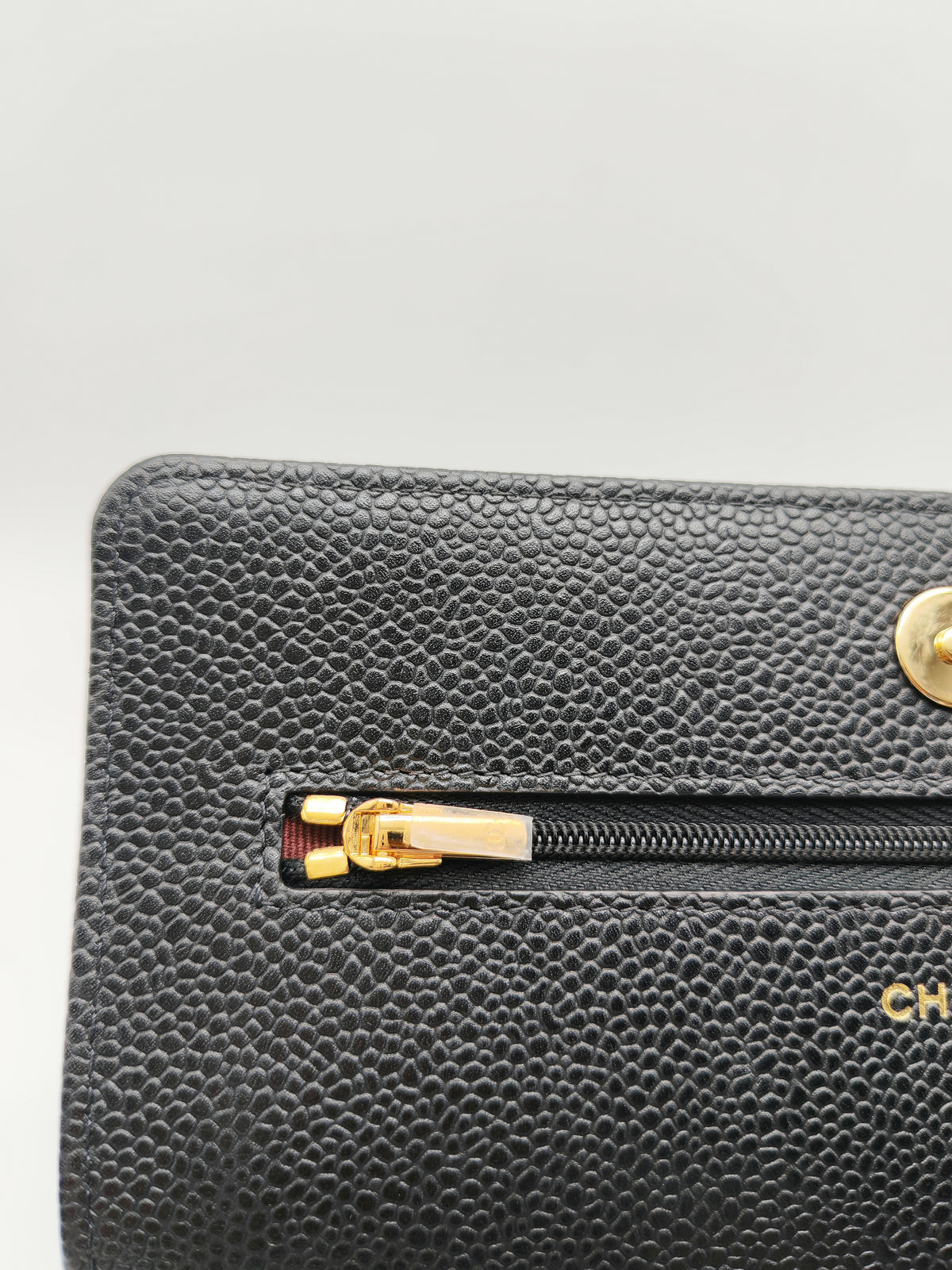 Chanel Wallet on Chain in Black Quilted Caviar Leather & Gold Hardware Microchip