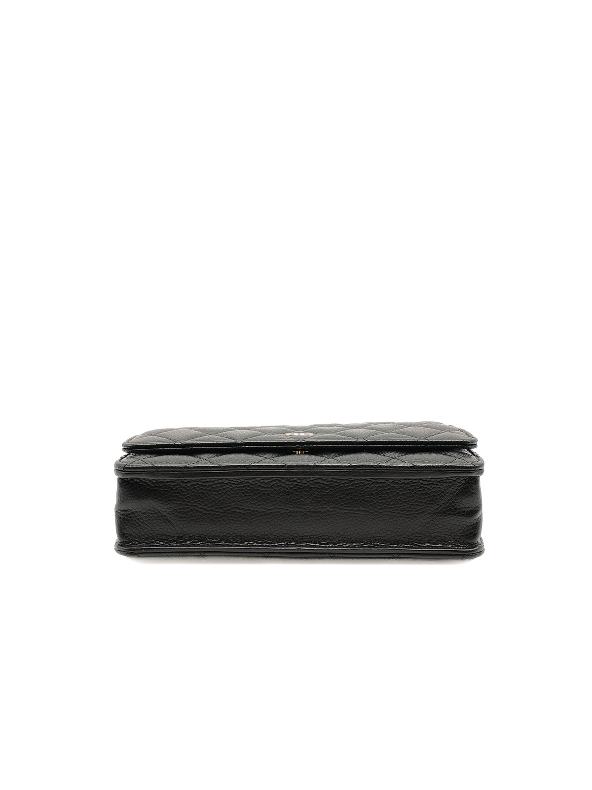 Chanel Wallet on Chain in Black Quilted Caviar Leather & Gold Hardware Microchip