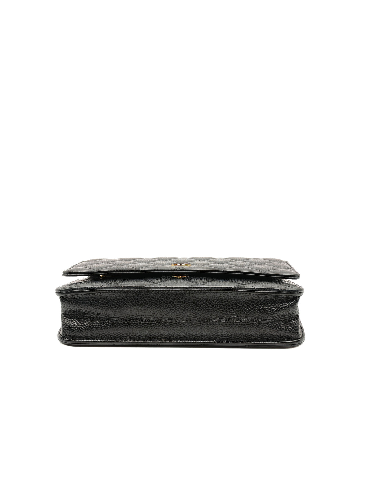Chanel Classic Wallet on Chain (WOC) in Black Caviar Leather Gold Hardware Microchip (E8****4C)