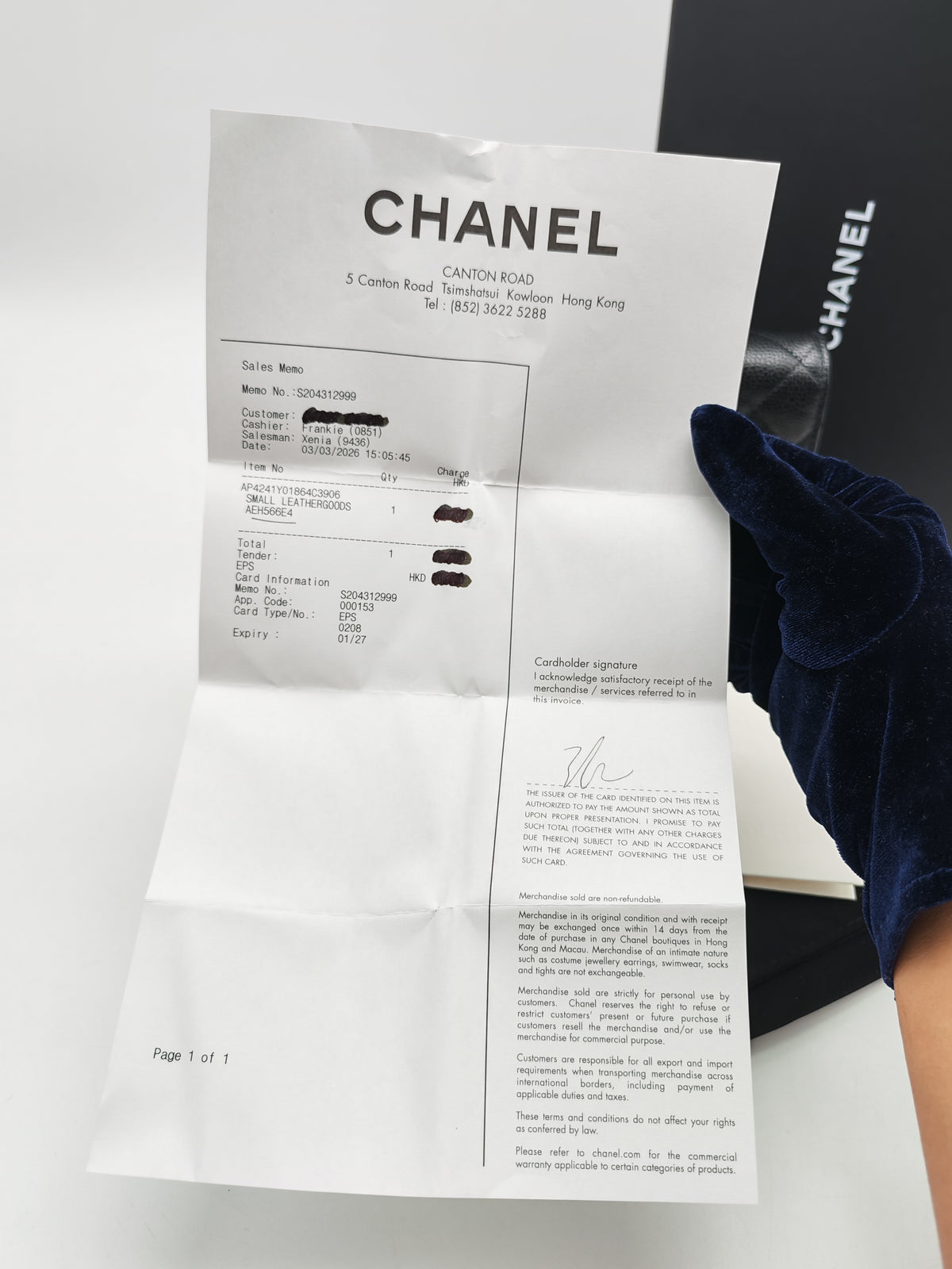 Chanel Turn Lock Wallet on Chain (WOC) in Black Caviar Leather Gold Hardware Microchip (AE****E4)