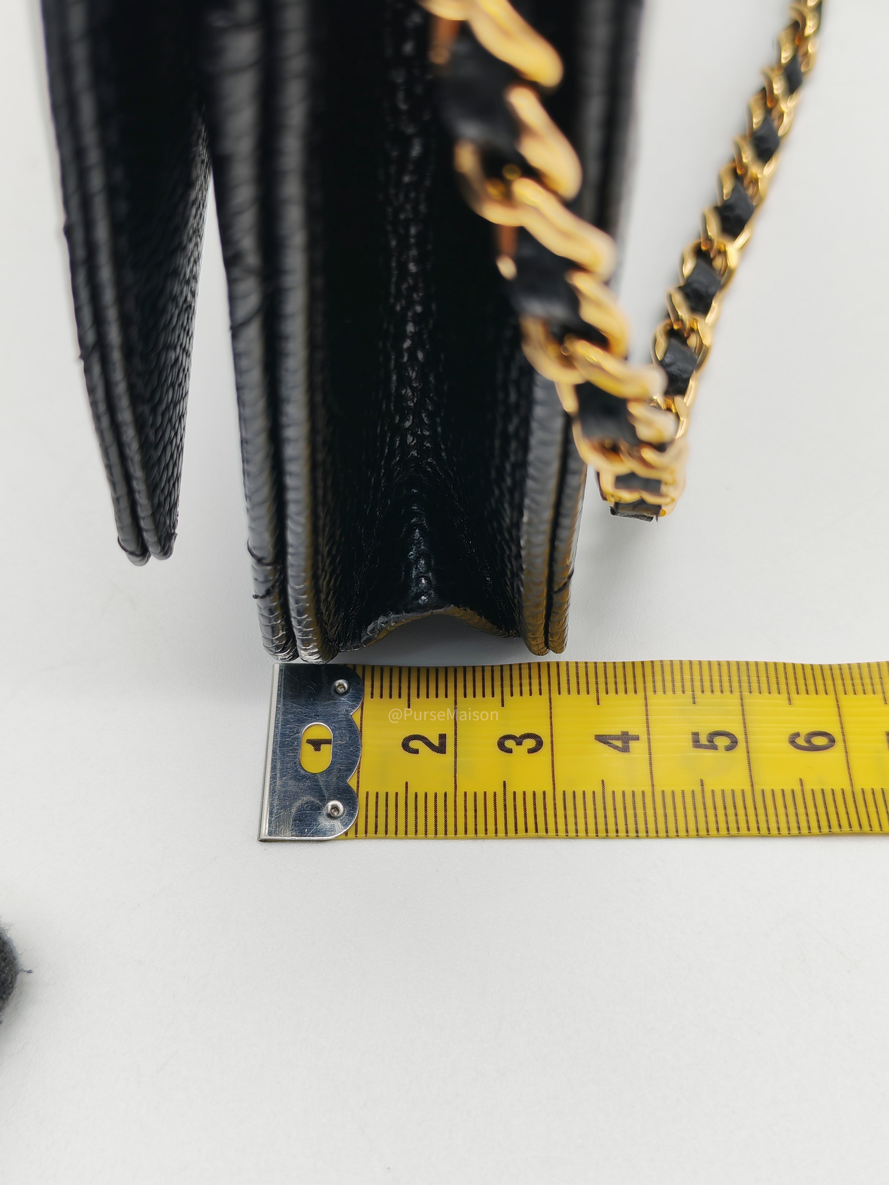 Chanel Wallet on Chain (WOC) in Black Caviar Leather Gold Hardware Microchip (NA****N3)