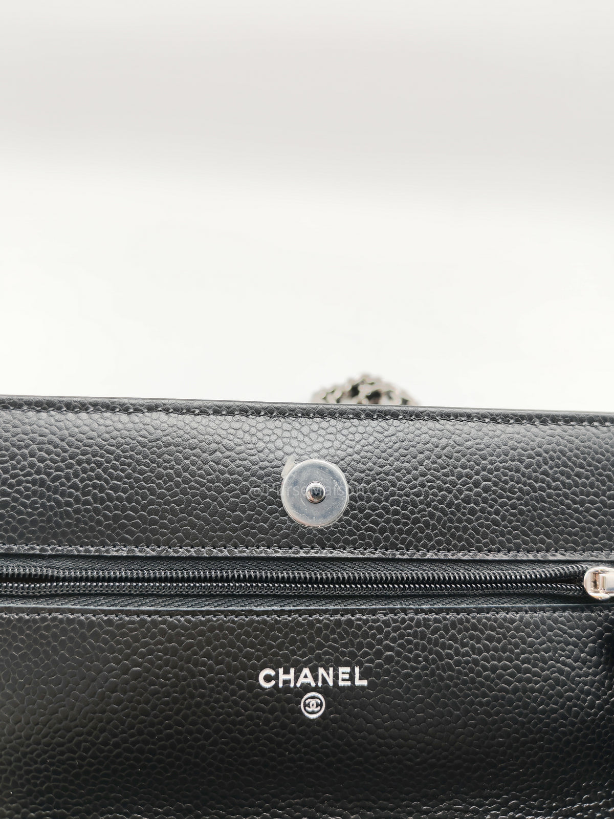 Chanel Wallet on Chain (WOC) in Black Caviar Leather Silver Hardware Microchip (X9****PL)