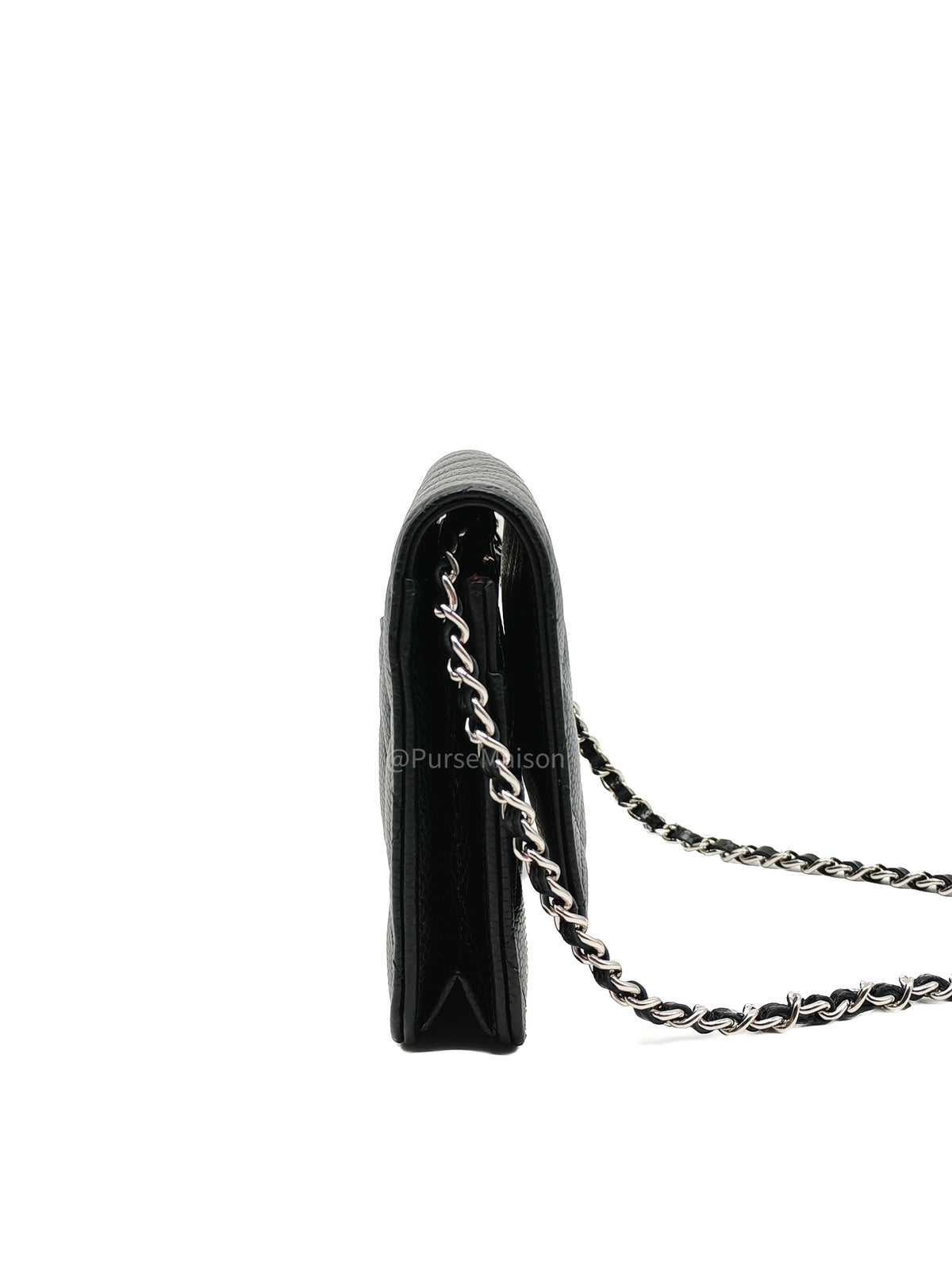 Chanel Wallet on Chain (WOC) in Black Caviar Leather Silver Hardware Microchip (X9****PL)