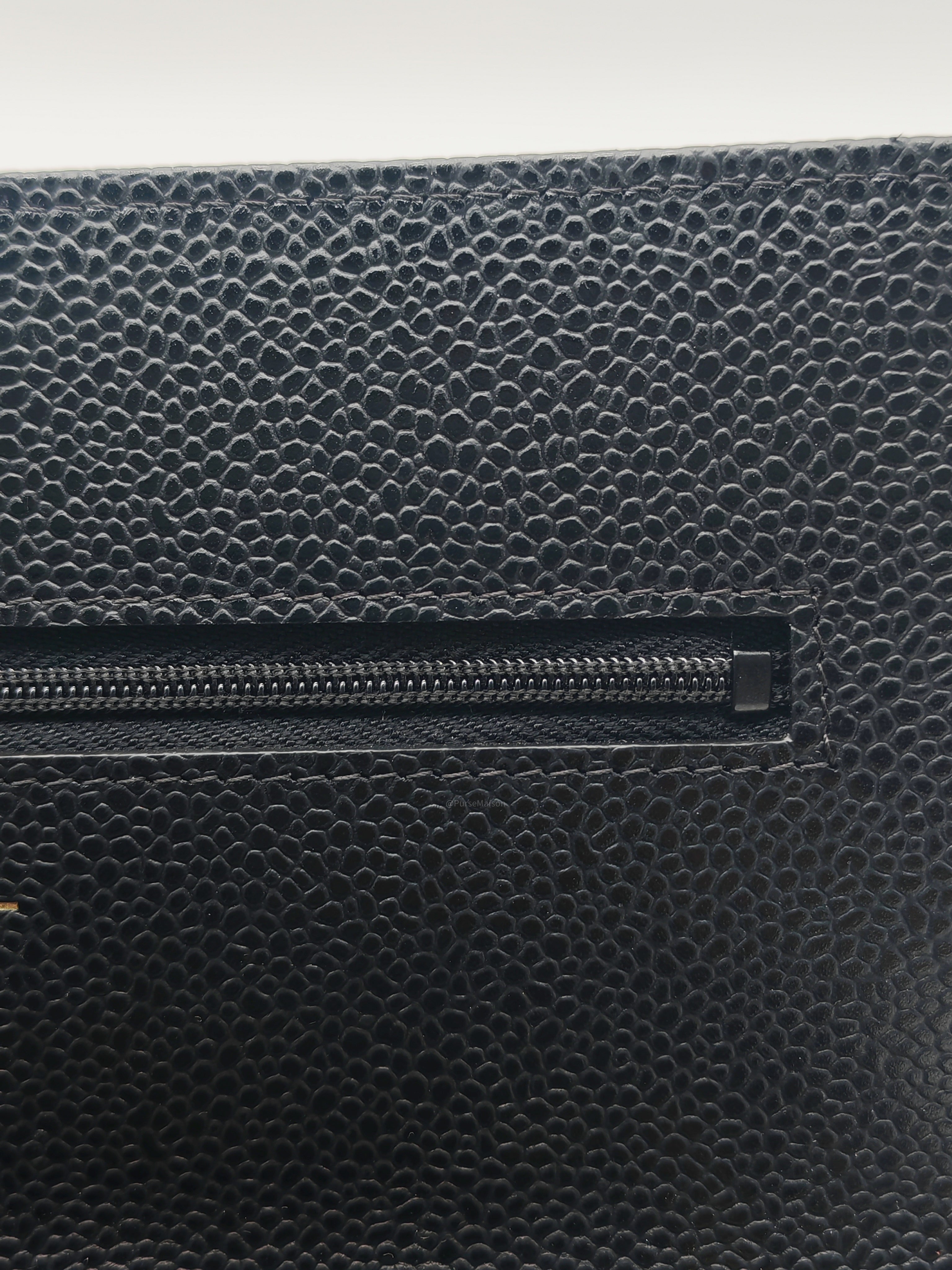 Chanel Classic Wallet on Chain (WOC) in Black Caviar Leather Silver Hardware Series (29****17)