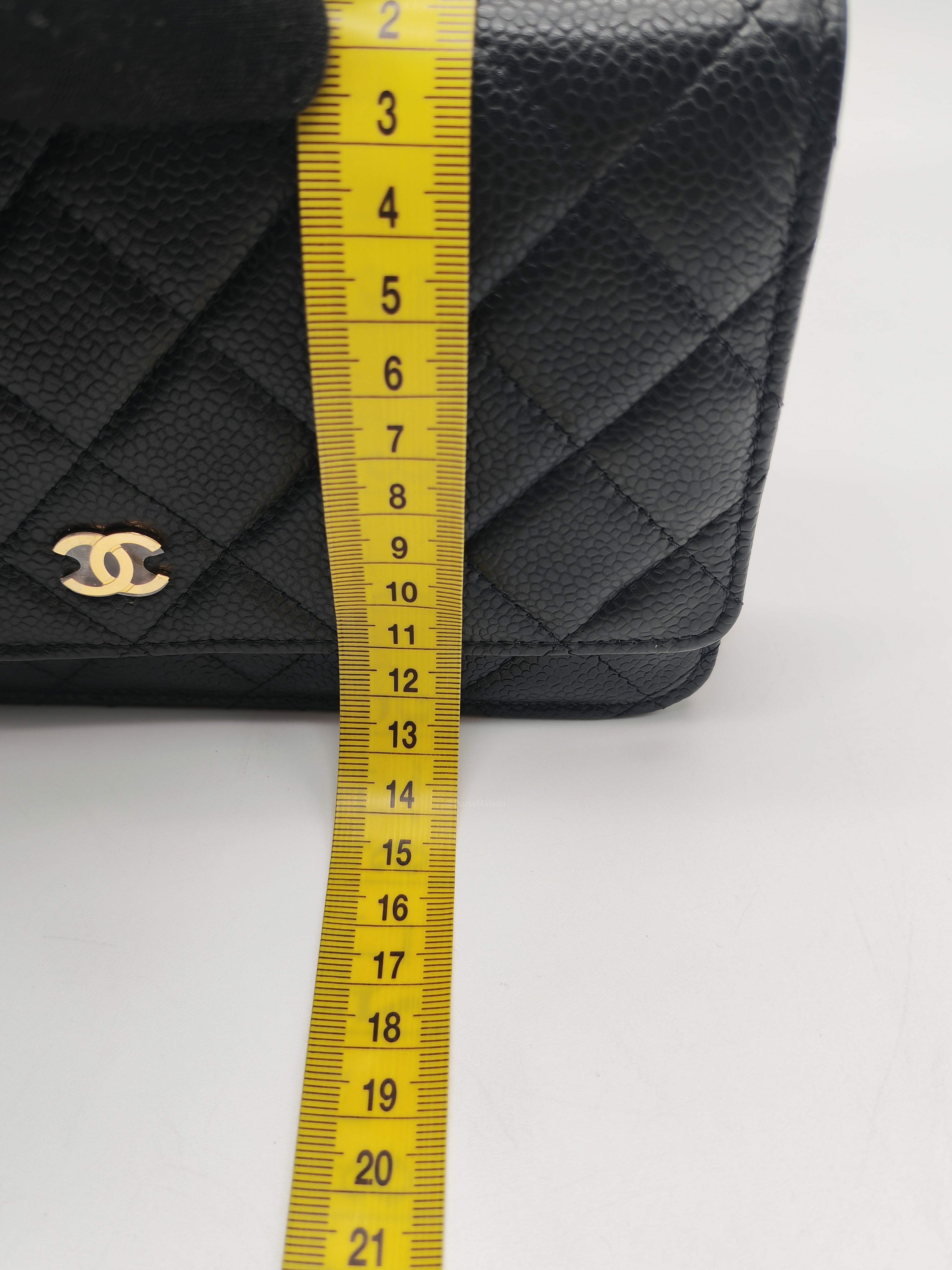 Chanel Classic Wallet on Chain (WOC) in Black Caviar Leather in Gold Hardware Microchip (HK****3L)