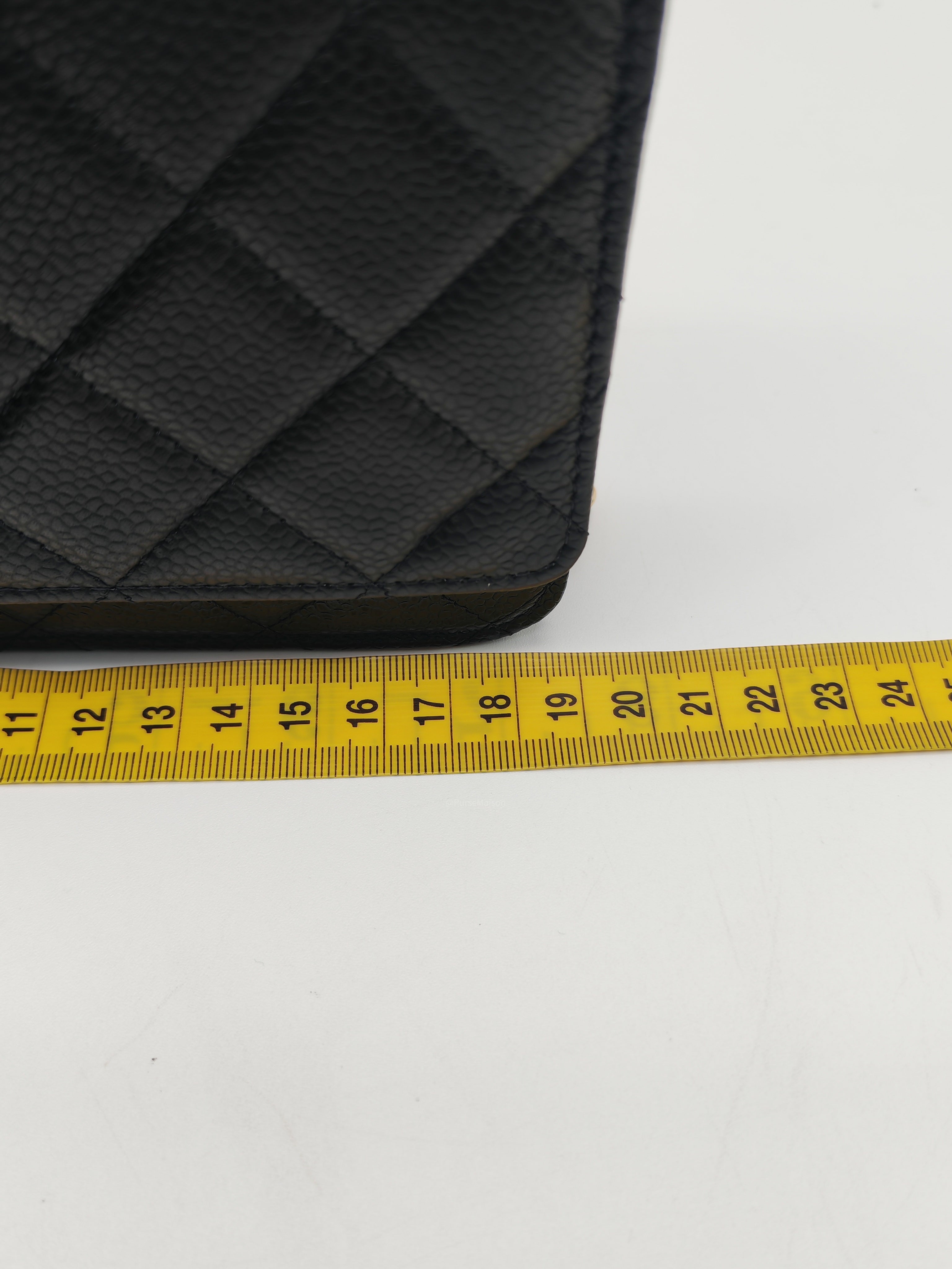 Chanel Classic Wallet on Chain (WOC) in Black Caviar Leather in Gold Hardware Microchip (HK****3L)