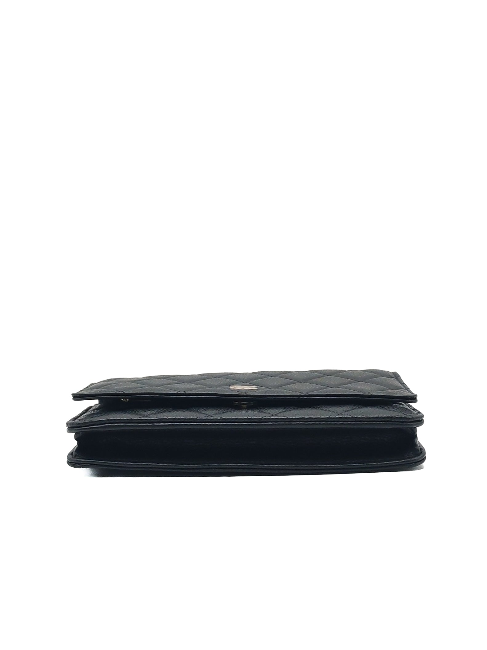 Chanel Classic Wallet on Chain (WOC) in Black Caviar Leather in Gold Hardware Microchip (HK****3L)