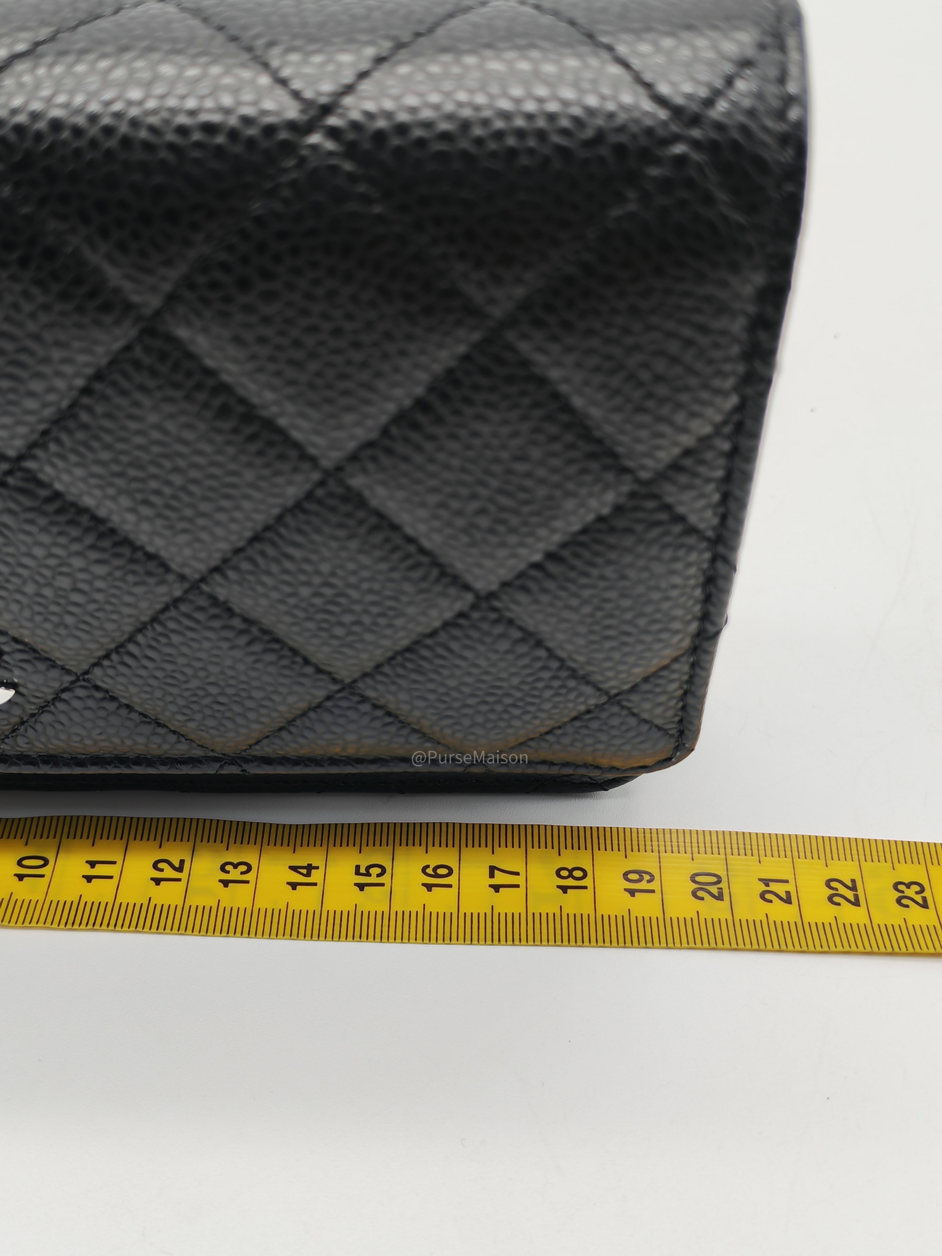 Chanel Wallet on Chain (WOC) in Black Caviar Leather Silver Hardware Microchip(A2****8K)