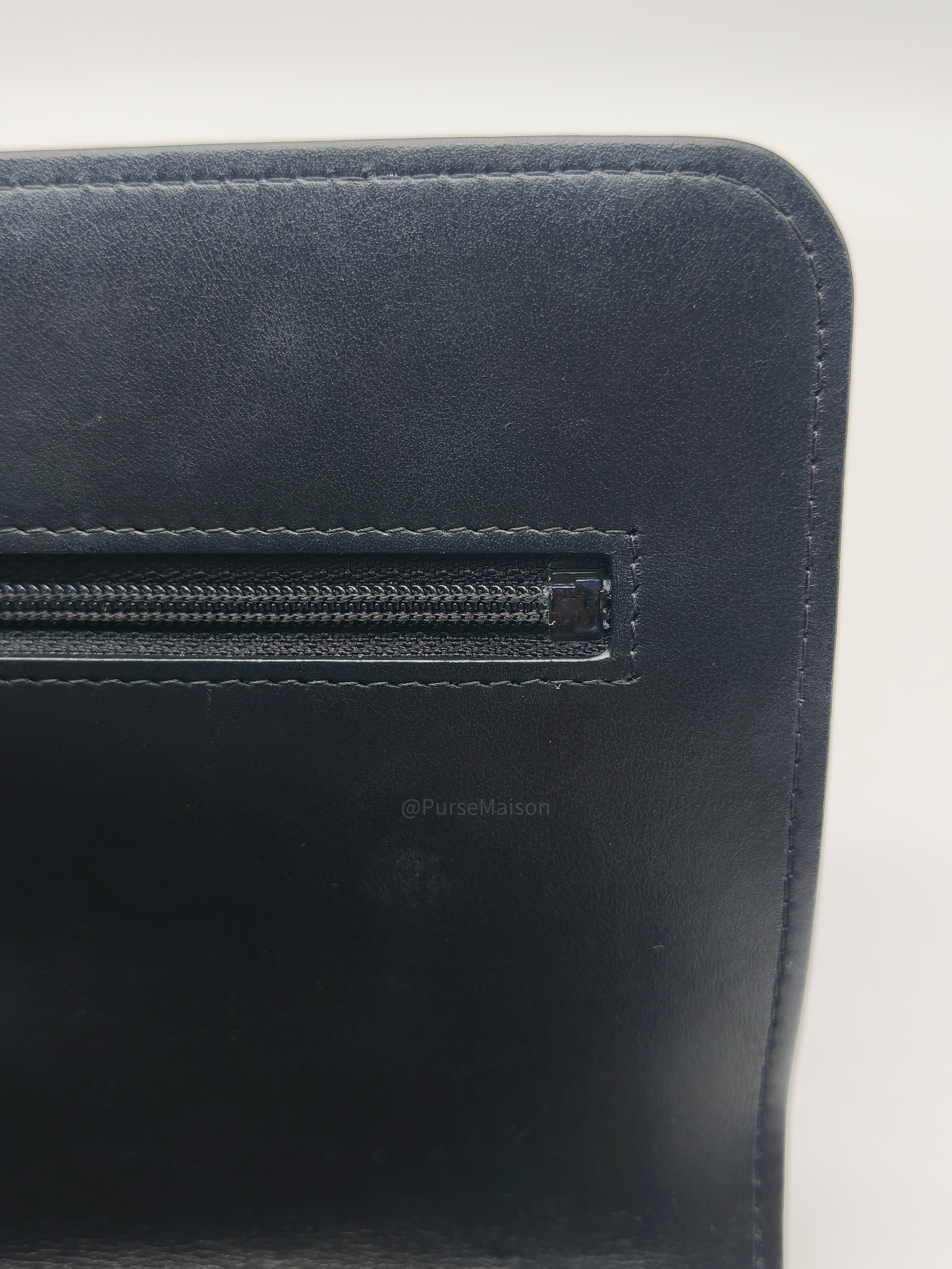 Chanel Boy Wallet On Chain in Black Quilted Caviar Leather and Aged Gold Hardware Microchip
