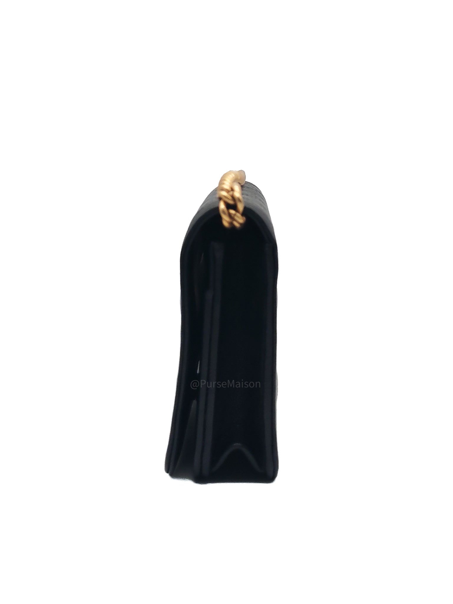 Chanel Boy Wallet On Chain in Black Quilted Caviar Leather and Aged Gold Hardware Microchip