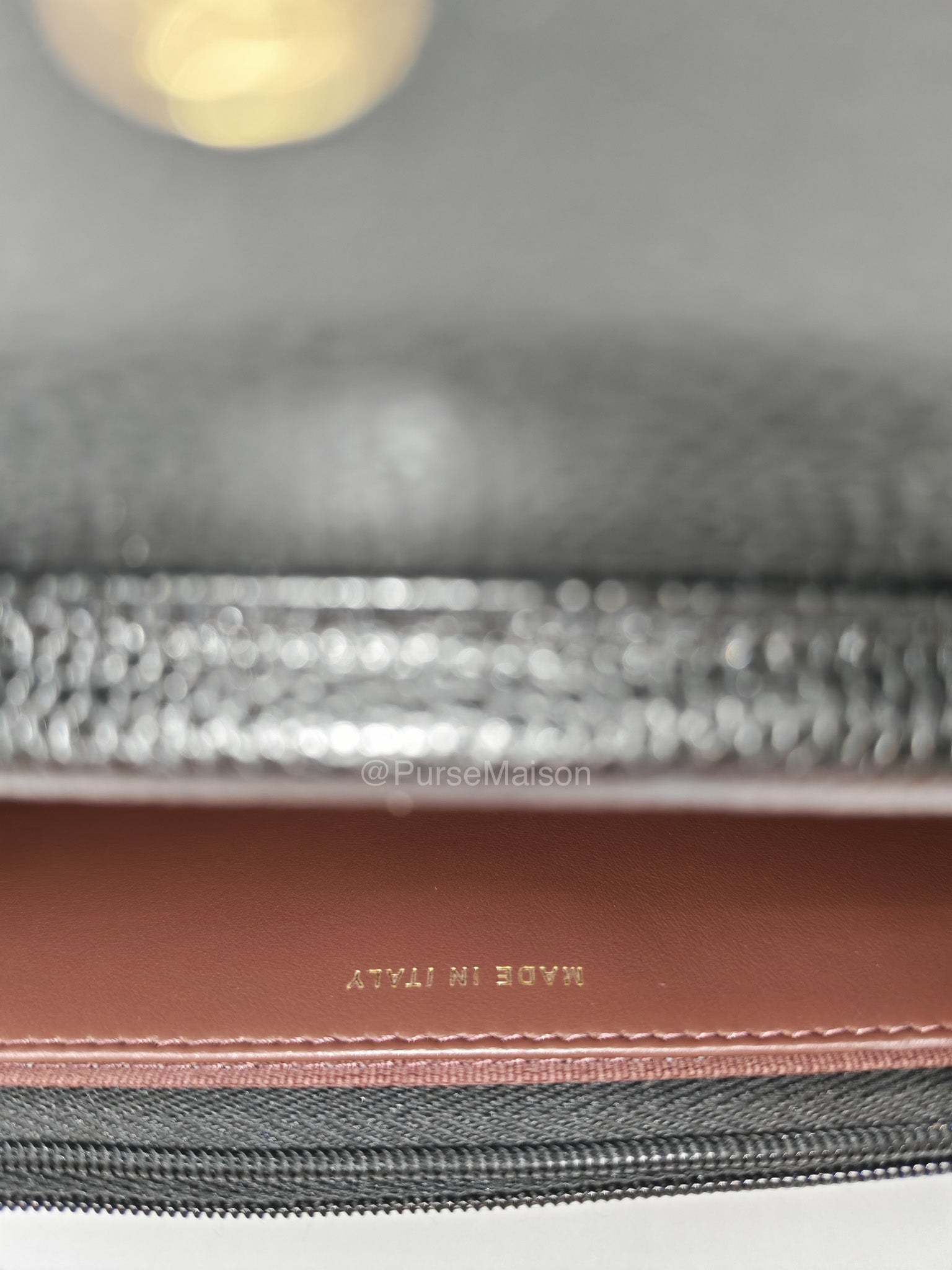 Chanel CC Turn-Lock Wallet on Chain(WOC) in Black Quilted Caviar Leather Gold Hardware (Microchip)