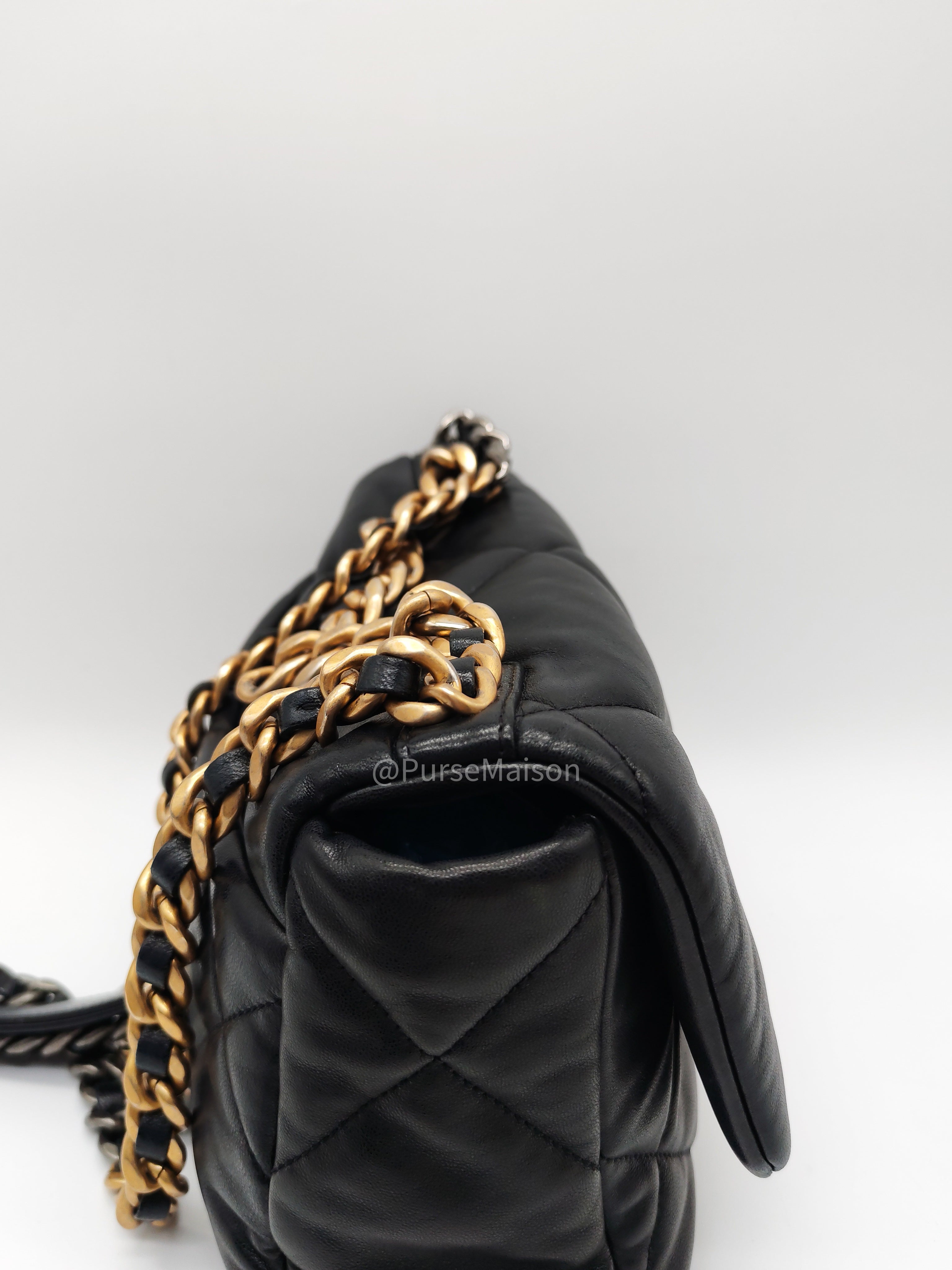Chanel 19 Small in Black Quilted Lambskin Leather and Mix Hardware Series 31
