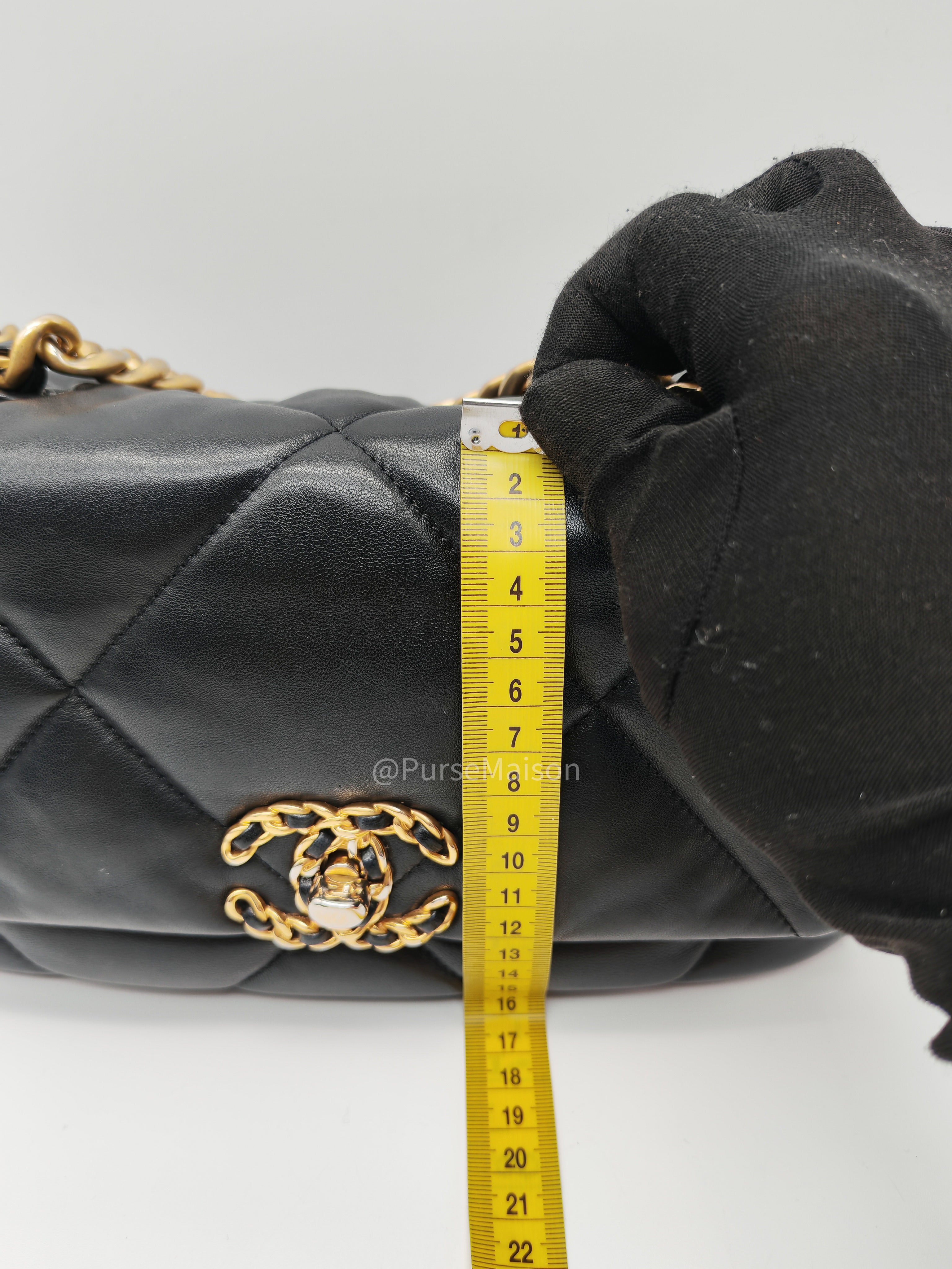 Chanel 19 Small in Black Quilted Lambskin Leather and Mix Hardware Series 31