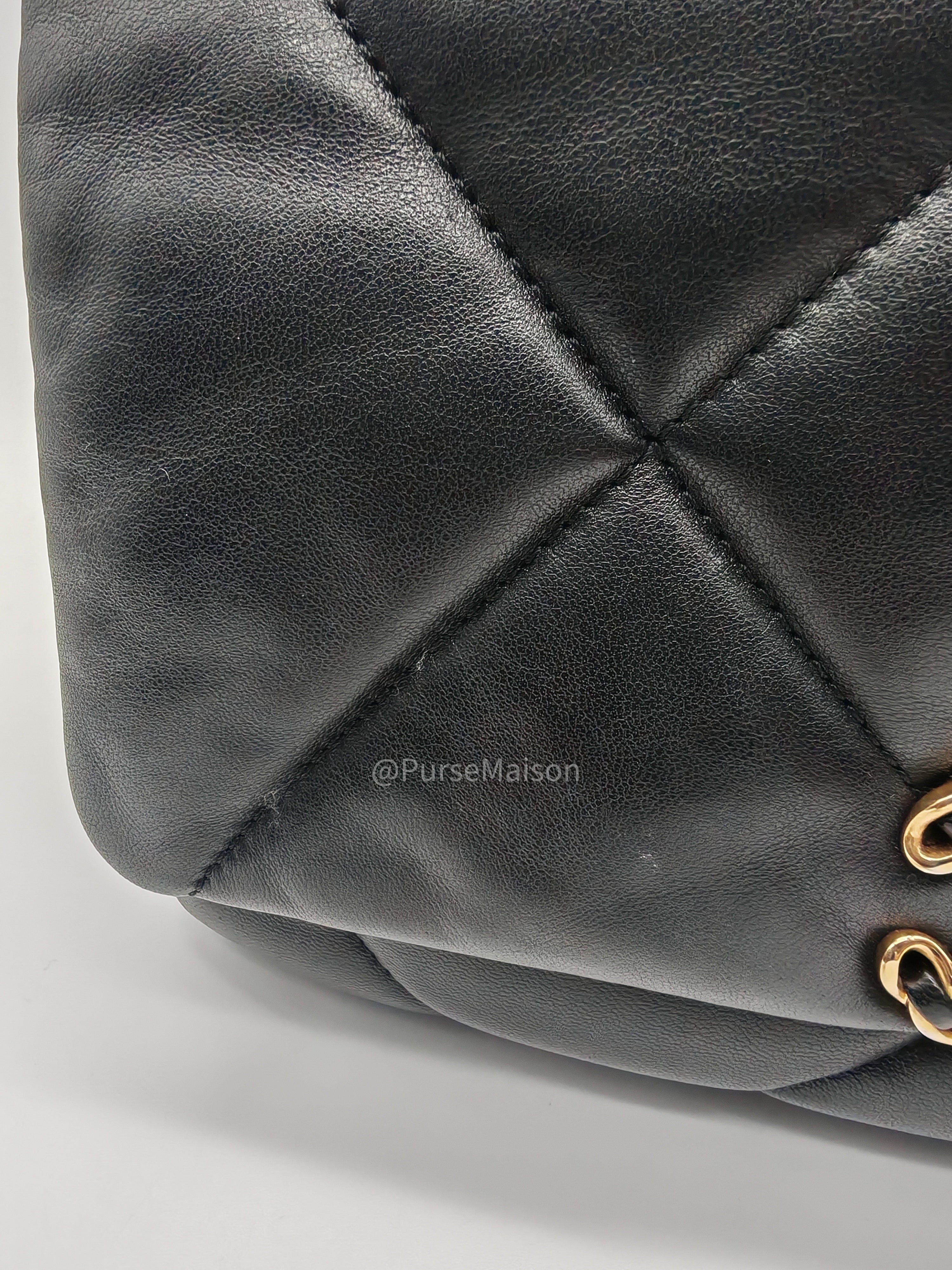 Chanel 19 Small in Black Quilted Lambskin Leather and Mix Hardware Series 31