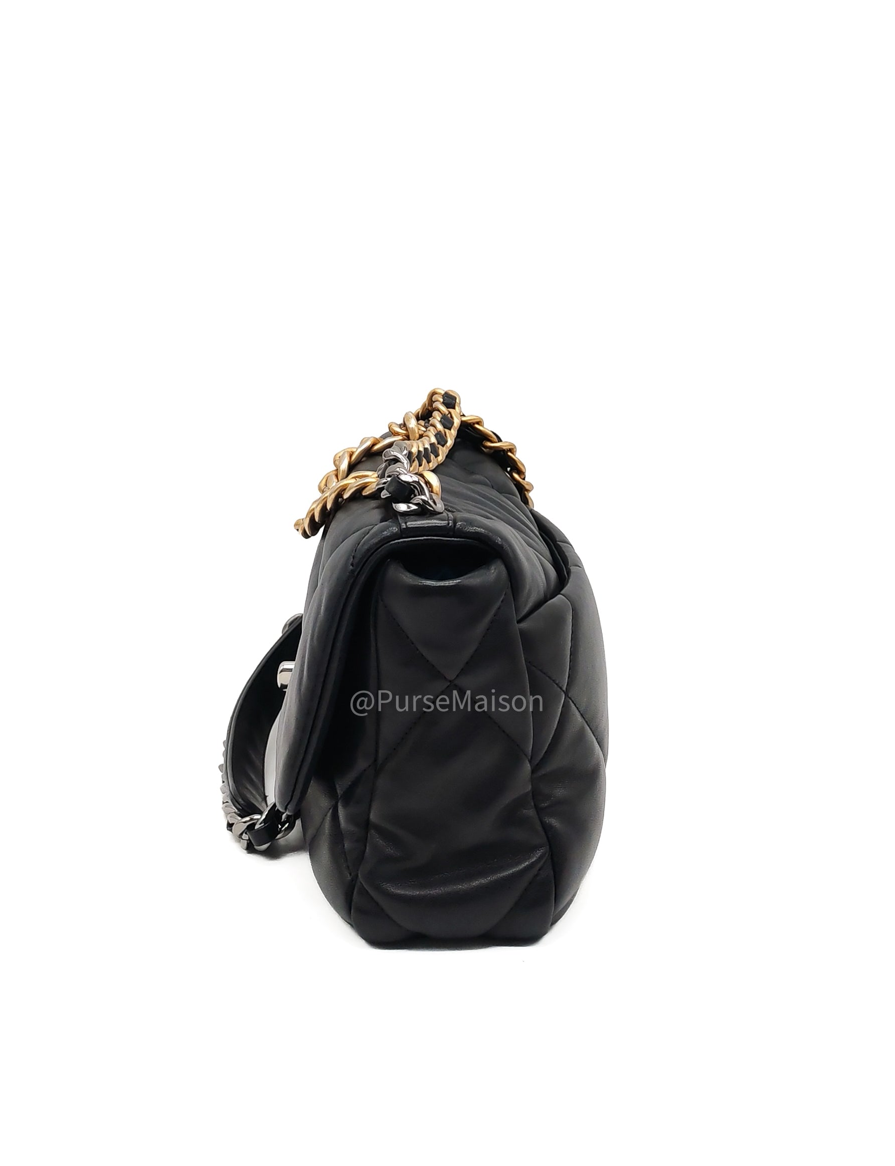 Chanel 19 Small in Black Quilted Lambskin Leather and Mix Hardware Series 31